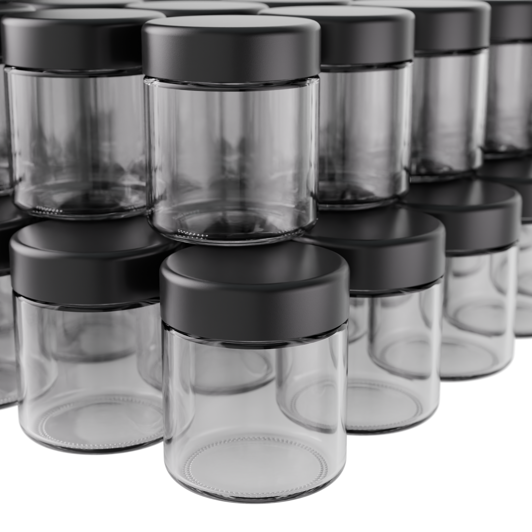 Hero image: "Cannabis glass jar sizes comparison — 4oz, 8oz, 16oz, and 32oz jars for flower packaging"