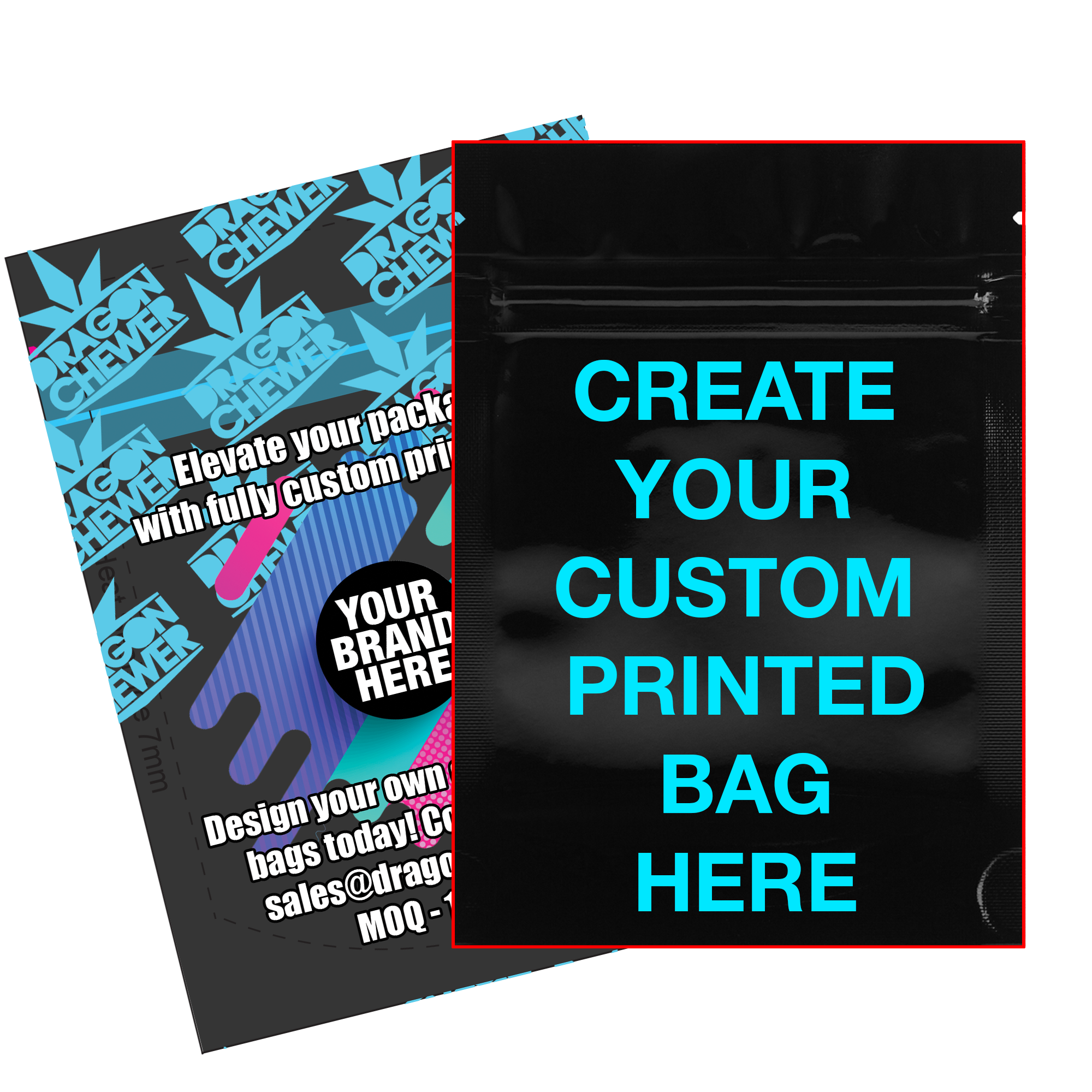 Custom 3.5 gram bag wholesale with logo nearby bulk cheap custom designer mylar CR child resistant smell proof dragon chewer low MOQ