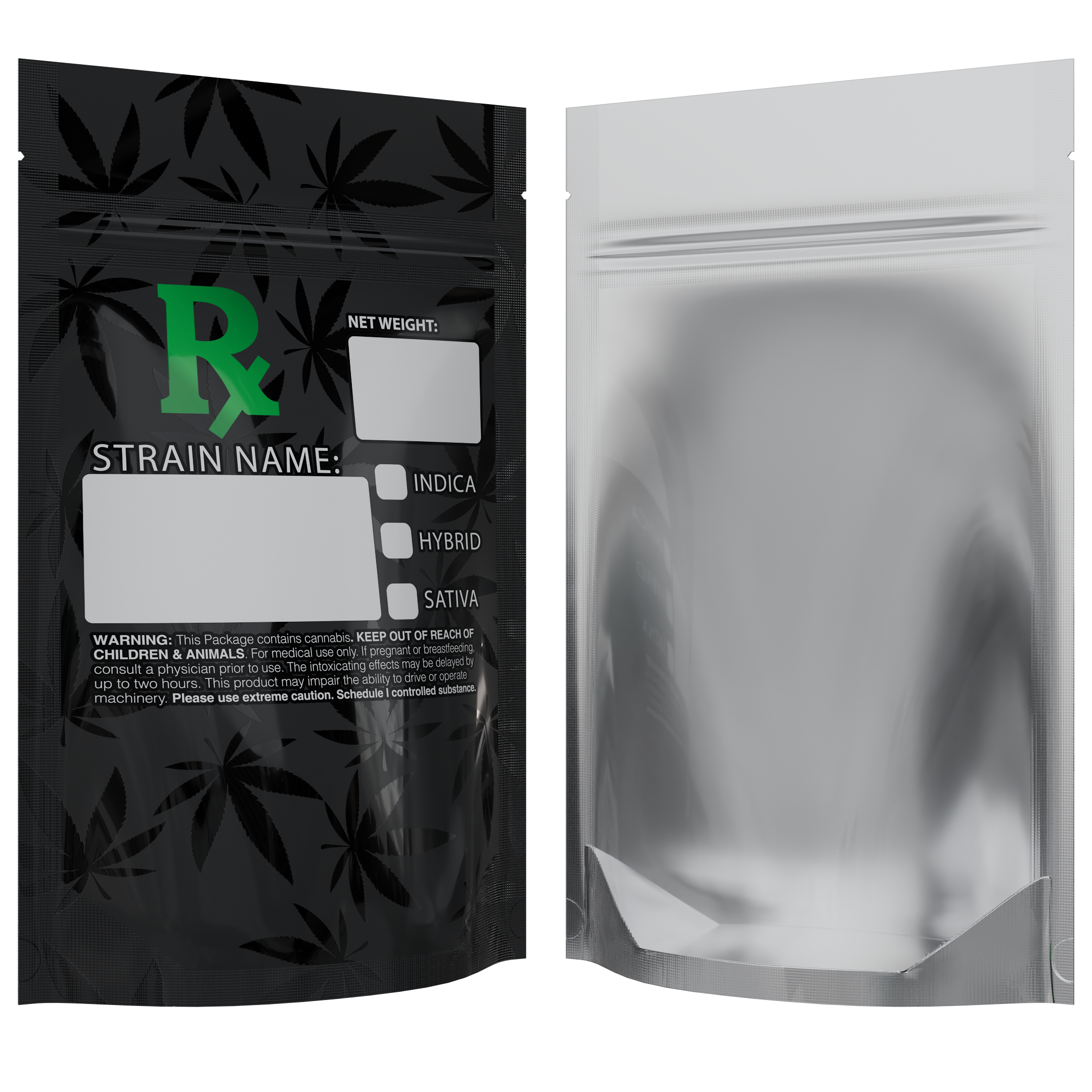 1/4th Ounce Green Rx Generic Designer Custom Printed Mylar Bags (1,000 qty.) - Dragon Chewer