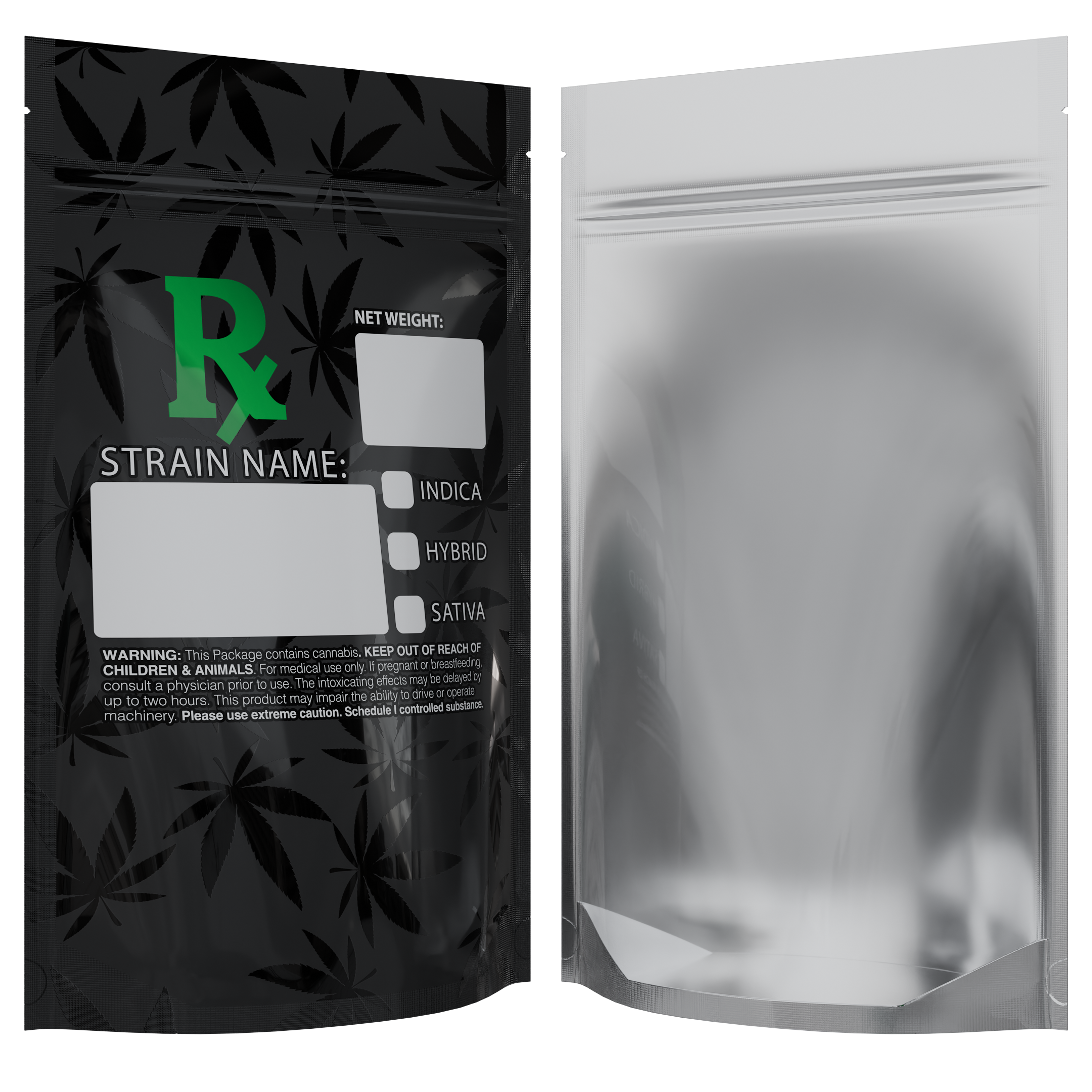 1/2 Ounce Green Rx Generic Designer Custom Printed Mylar Bags (1,000 qty.) - Dragon Chewer