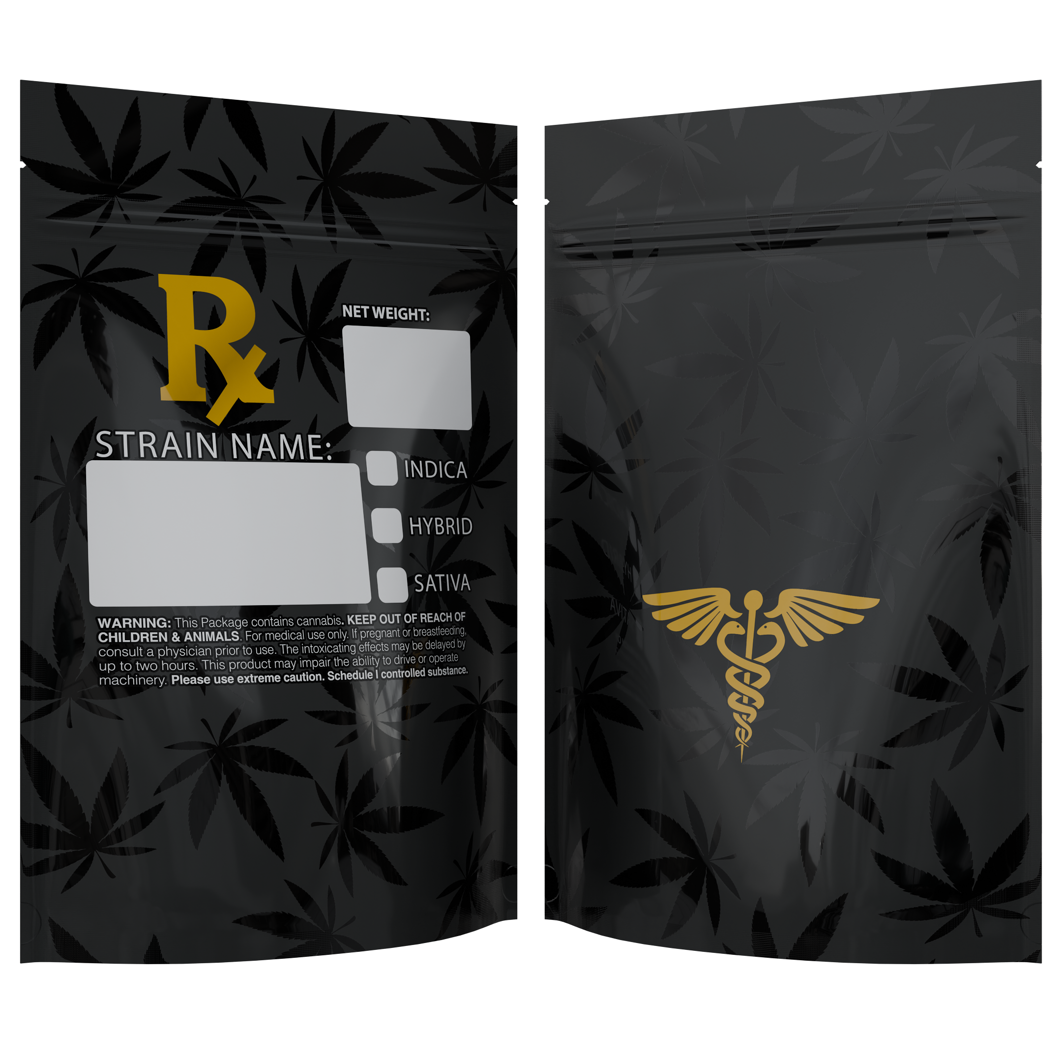 1 Ounce Rx Generic Designer Custom Printed Mylar Bags (100 qty.) - Dragon Chewer