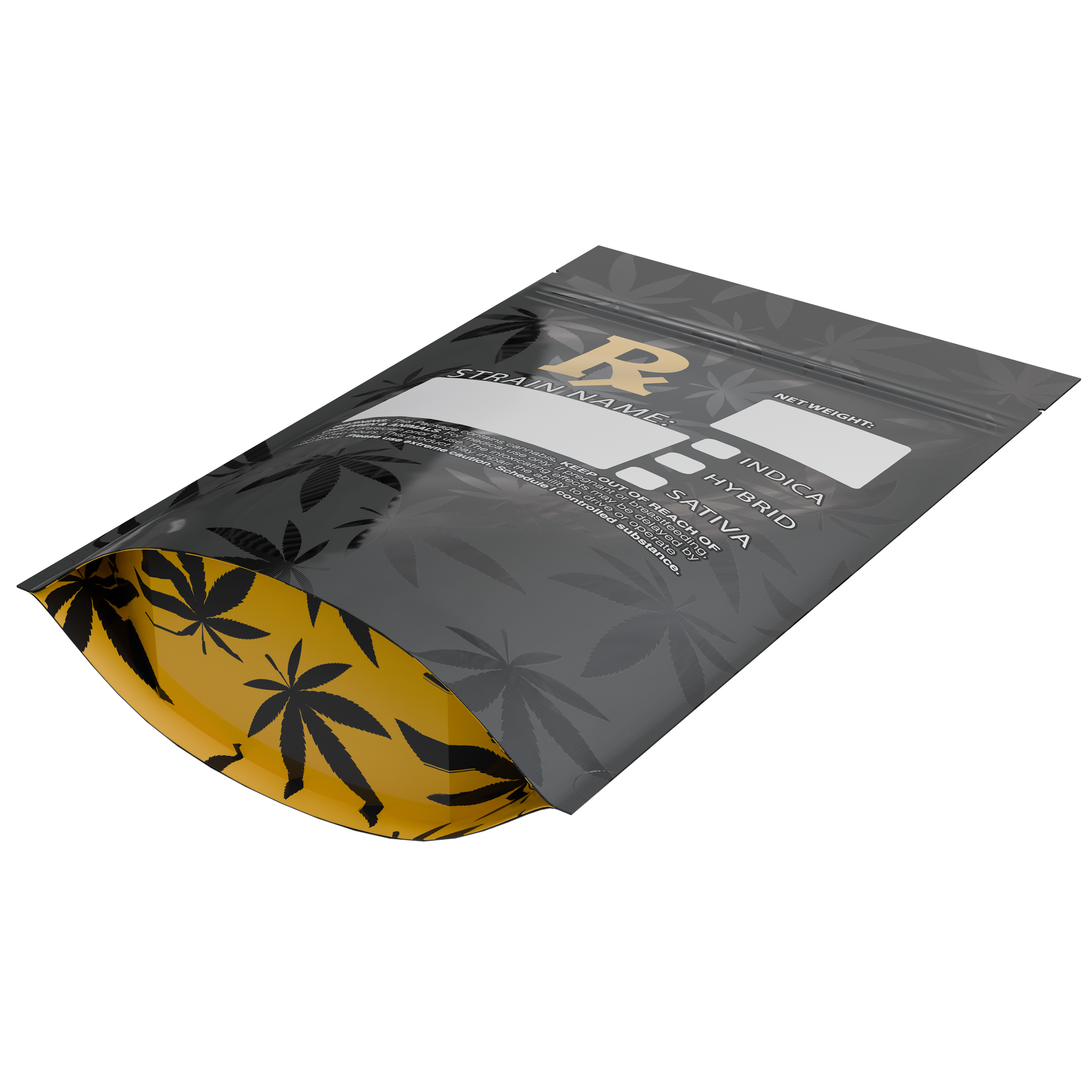 1 Ounce Rx Generic Designer Custom Printed Mylar Bags (100 qty.) - Dragon Chewer