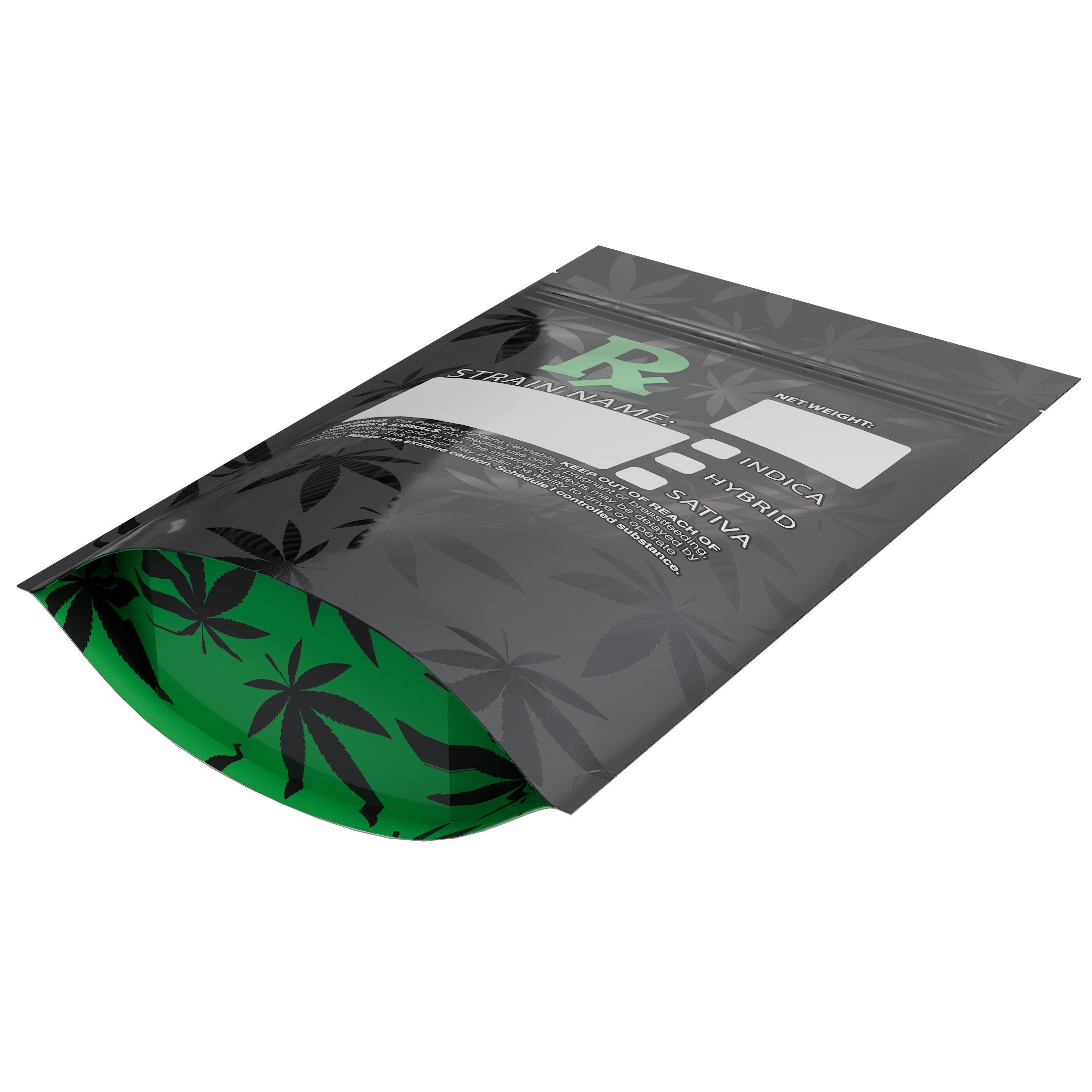 1 Ounce Green Rx Generic Designer Custom Printed Mylar Bags (1,000 qty.) - Dragon Chewer