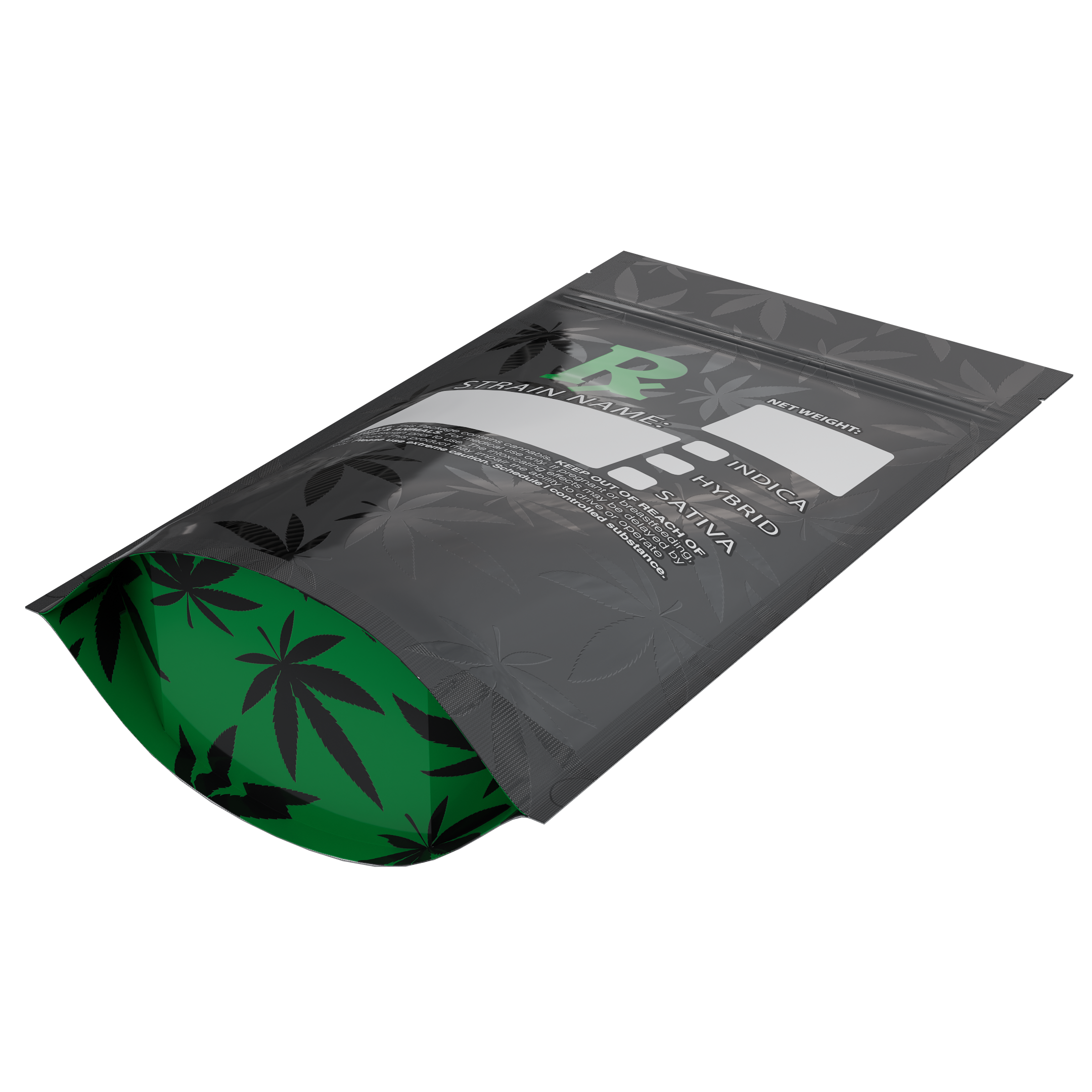 1/2 Ounce Green Rx Generic Designer Custom Printed Mylar Bags (1,000 qty.) - Dragon Chewer