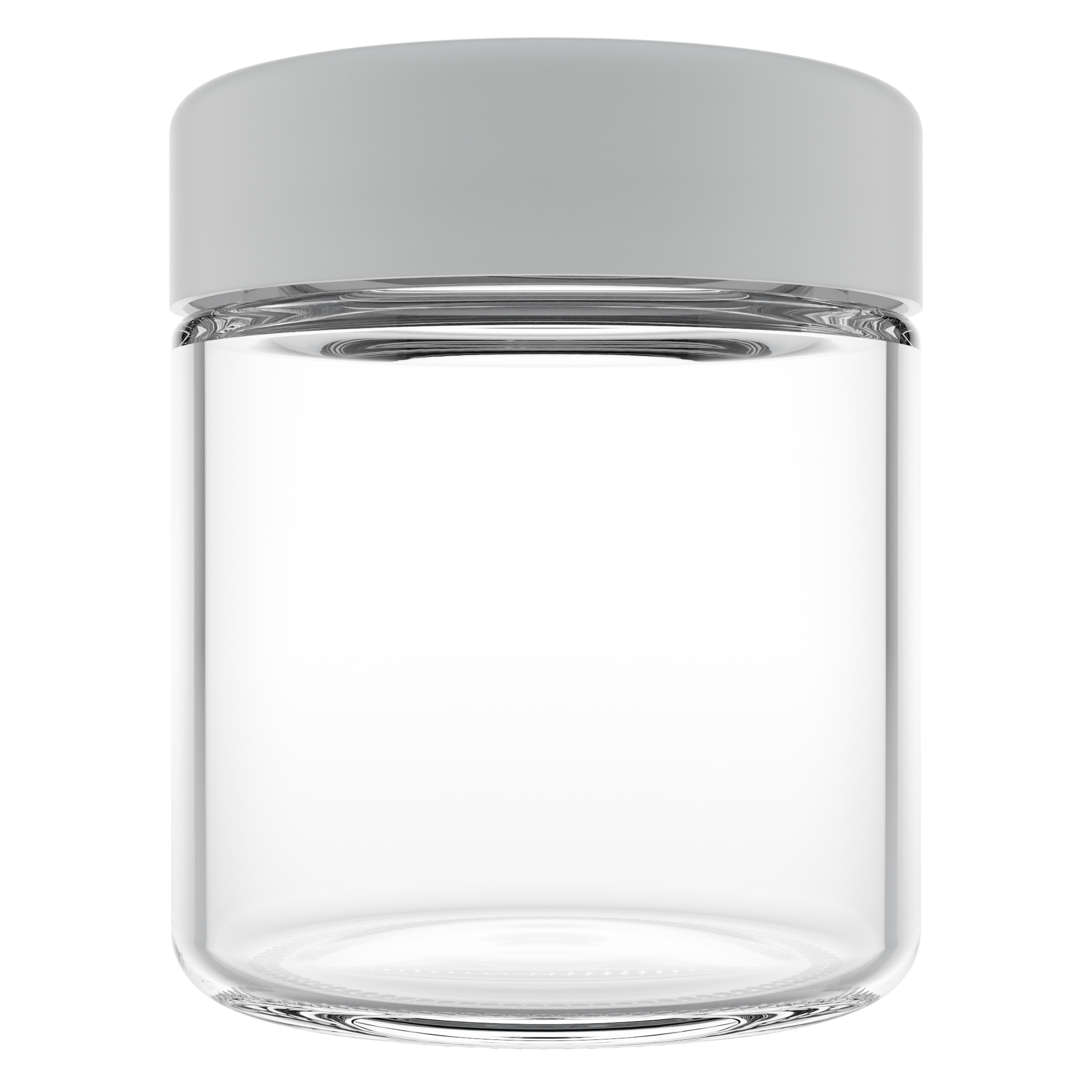 3 Ounce Clear Glass Jar - Child Resistant White Smooth Cap - (150 qty.)