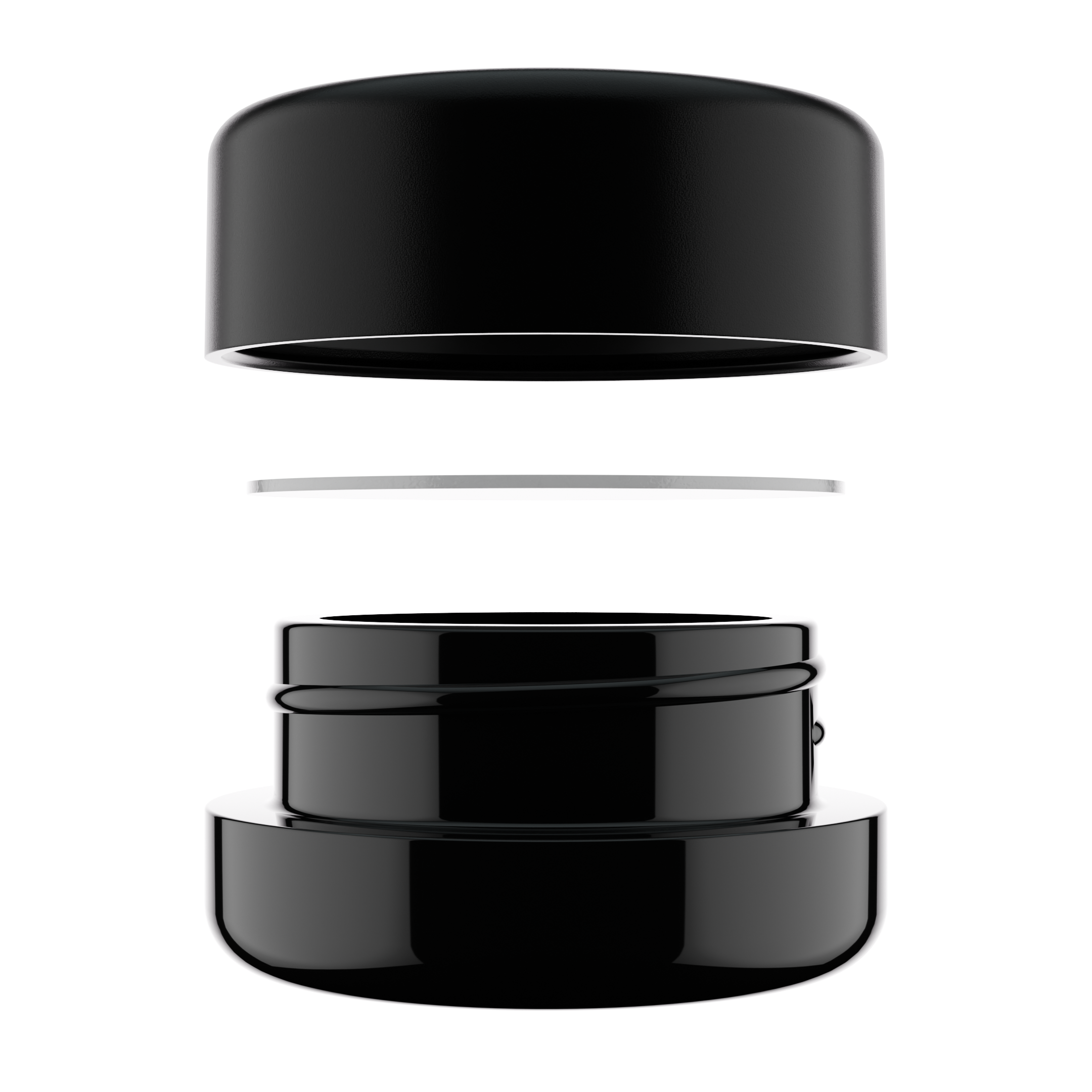 7ML Premium Black Glass Concentrate Jar - Black Smooth CR Cap (400 qty.)