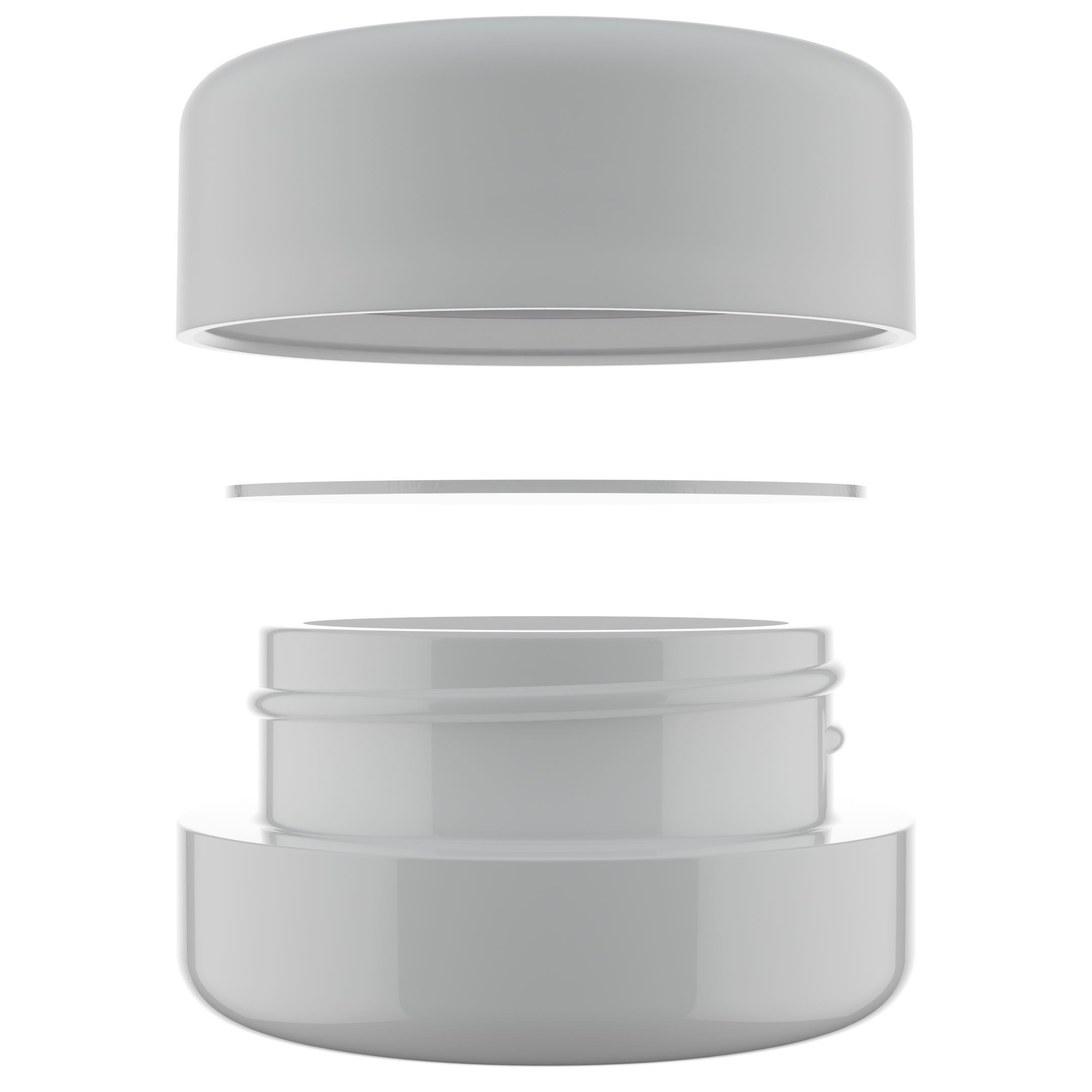 9ML Premium White Glass Concentrate Jar - White Smooth CR Cap (320 qty.)