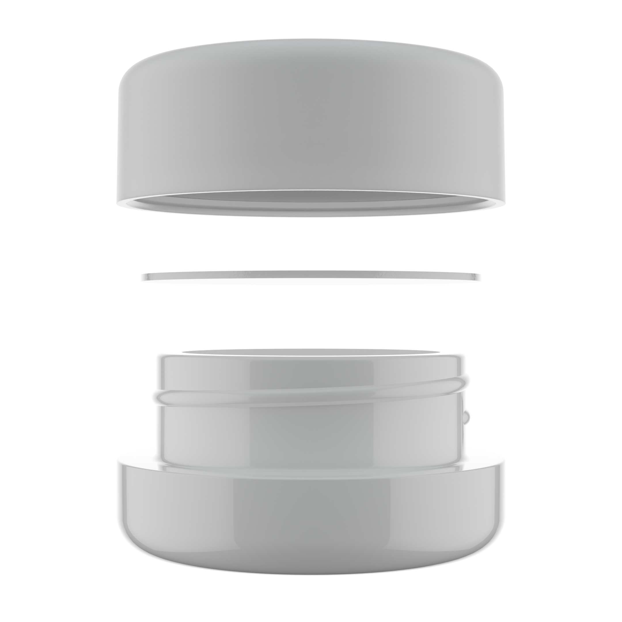 7ML Premium White Glass Concentrate Jar - White Smooth CR Cap (400 qty.)