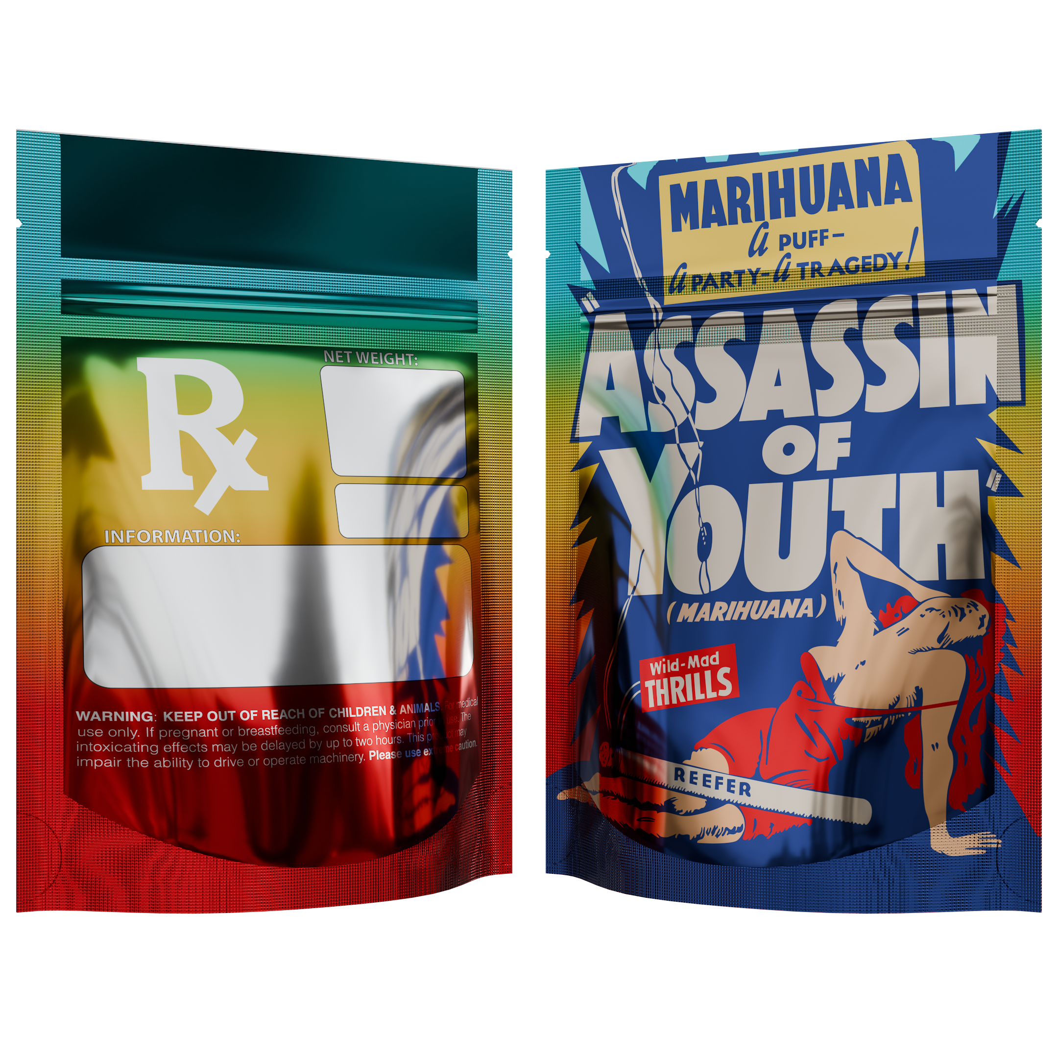 1/8th 3.5g 8th AOY Designer Custom Printed Mylar Bags (1,000 qty.) - Dragon Chewer