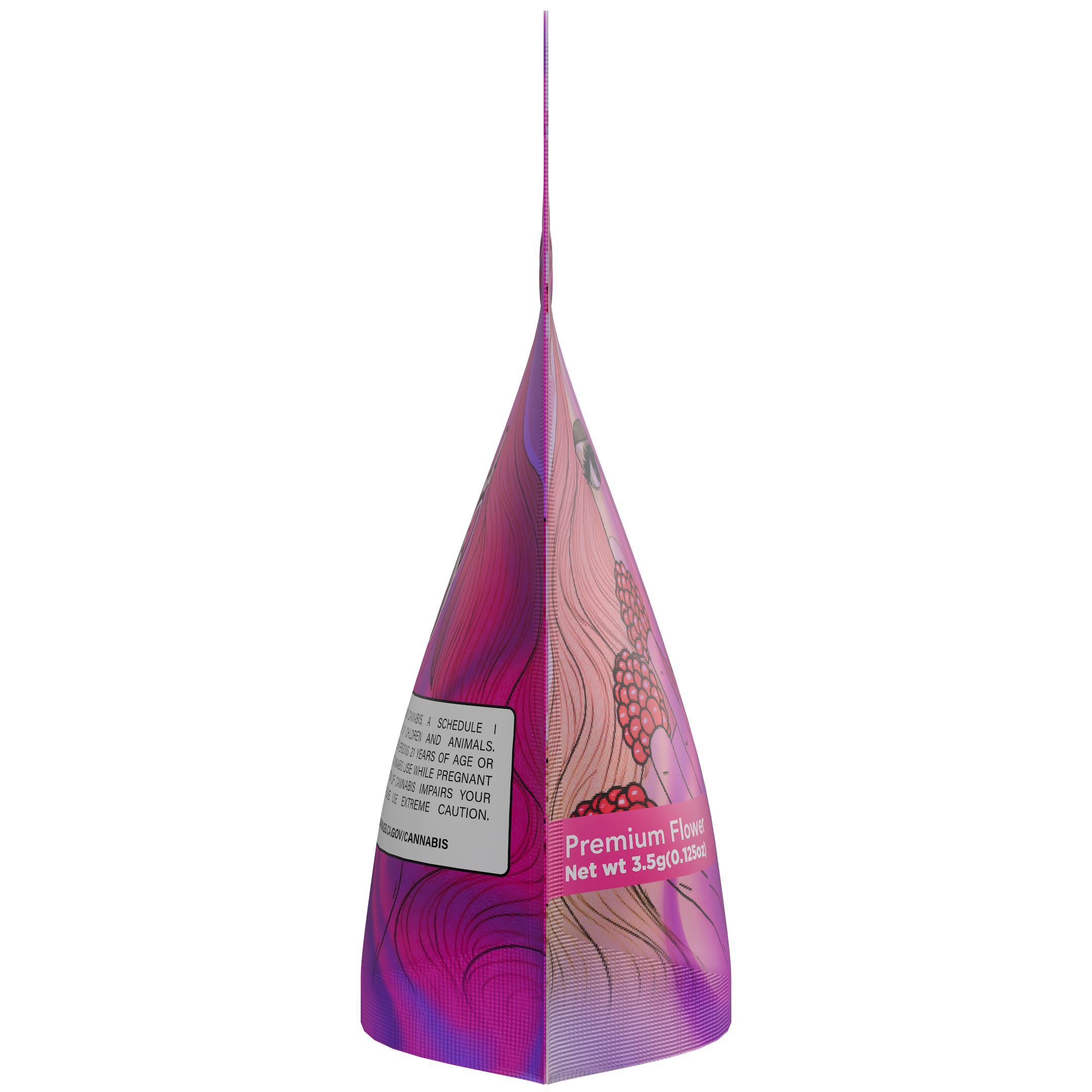 1/8th 3.5g Ounce Pink Runtz Designer Custom Printed Mylar Bags (1,000 qty.) - Dragon Chewer