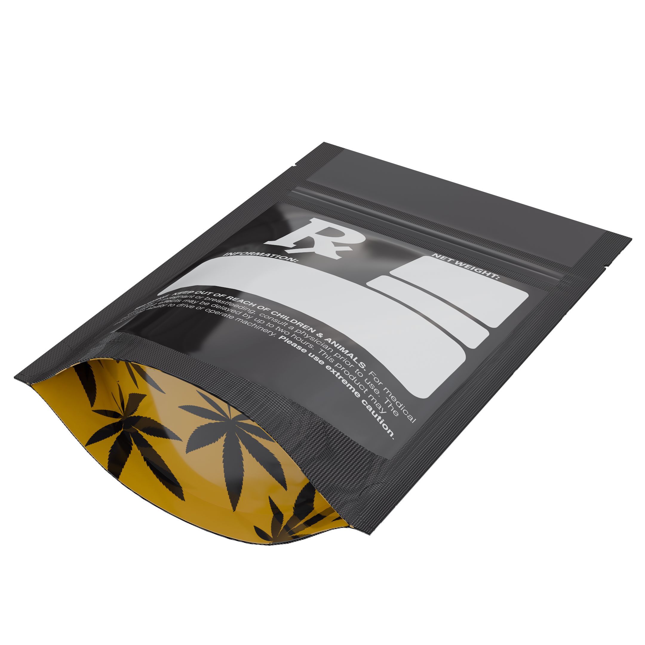 1/8th 3.5g 8th Black Rx Designer Custom Printed Mylar Bags (1,000 qty.) - Dragon Chewer