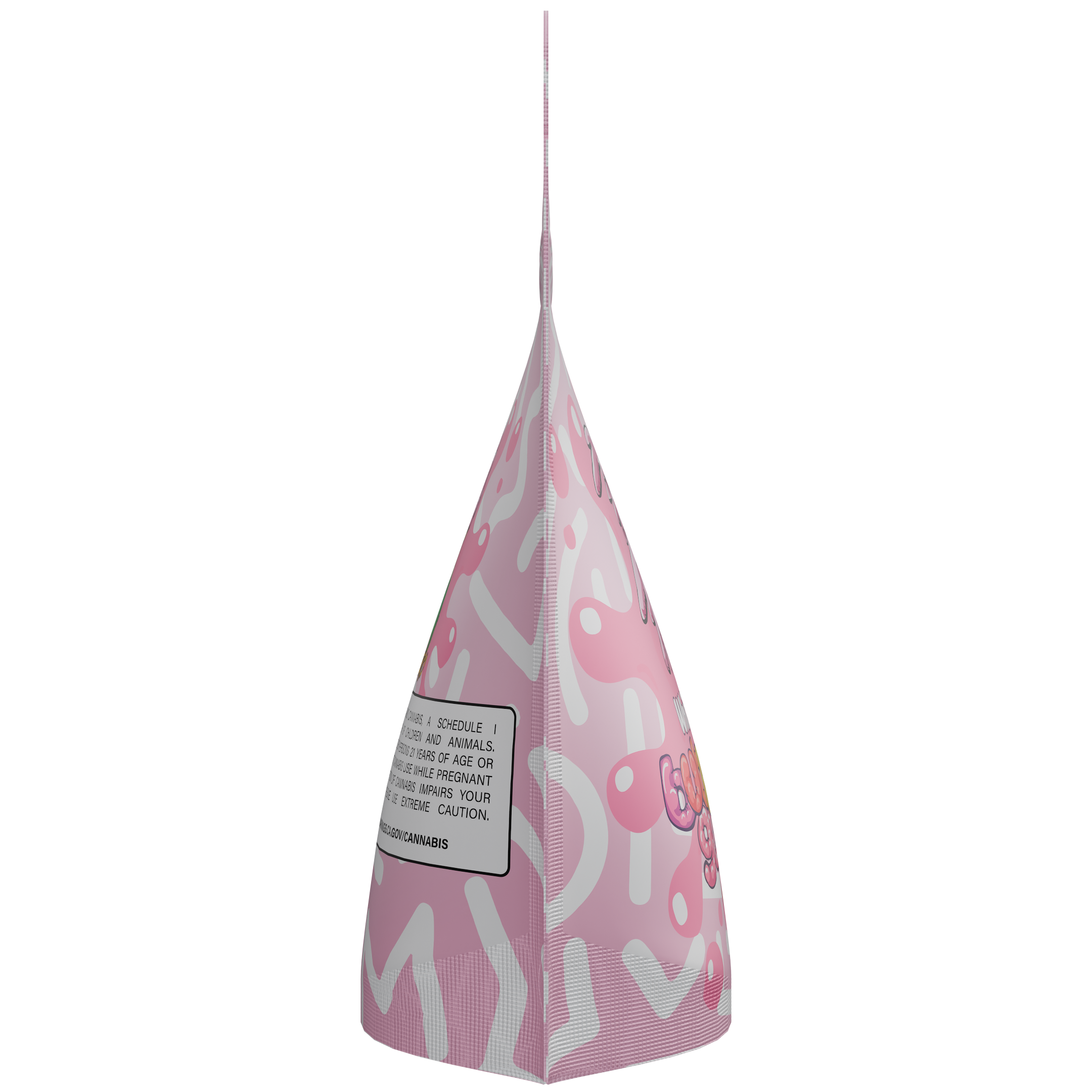 1/8th 3.5g Ounce White Bubblegum Gelato Designer Custom Printed Mylar Bags (1,000 qty.) - Dragon Chewer