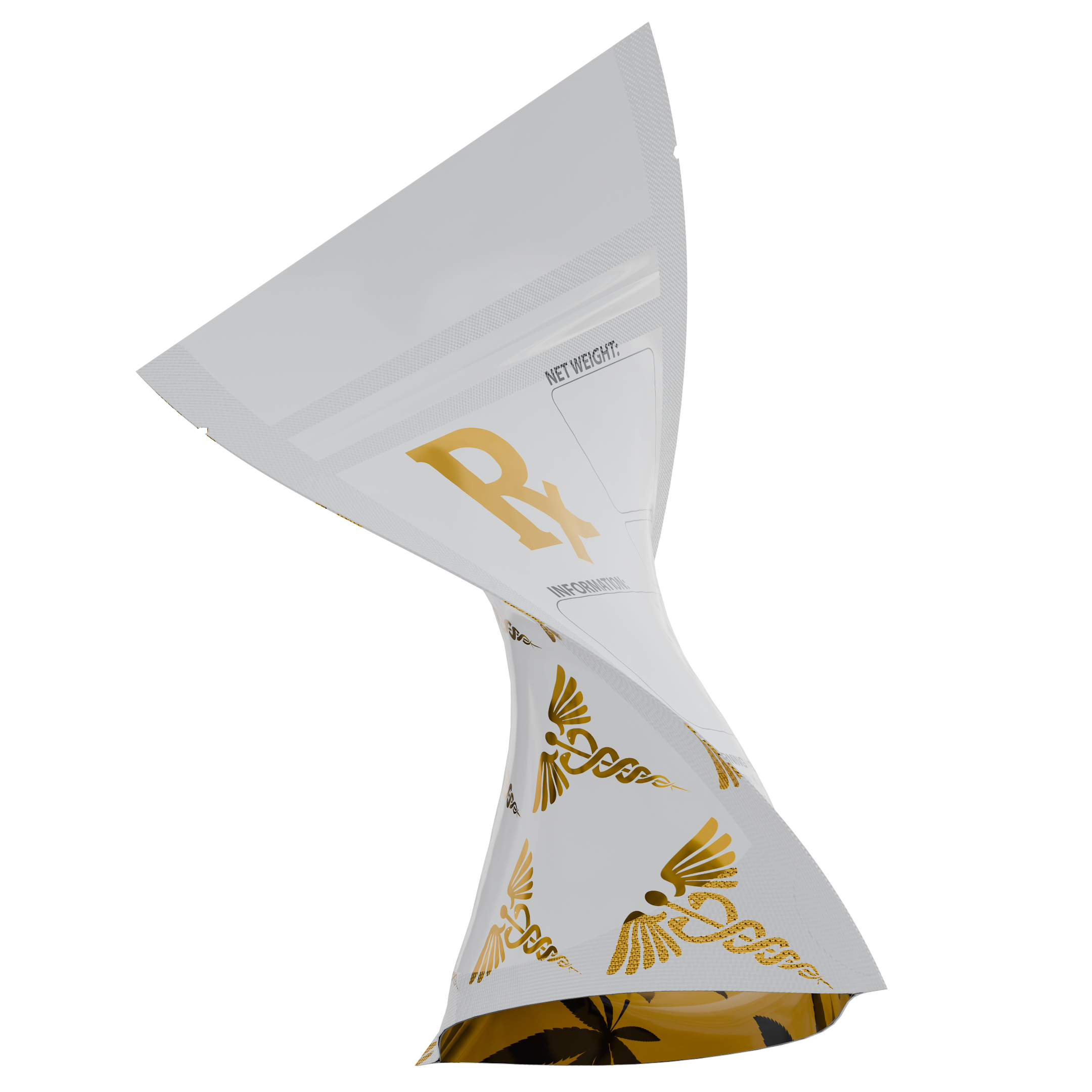 1/8th 3.5g 8th White Rx Designer Custom Printed Mylar Bags (1,000 qty.) - Dragon Chewer