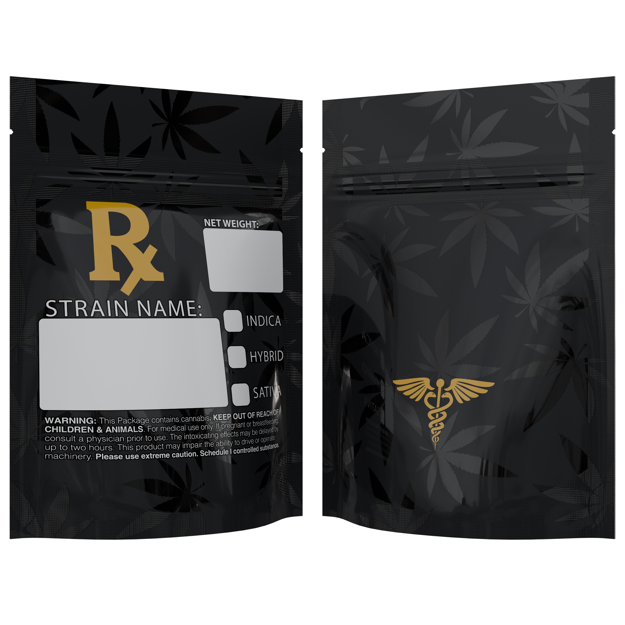 1/8th 3.5g Ounce Rx Generic Designer Custom Printed Mylar Bags (100 qty.) - Dragon Chewer