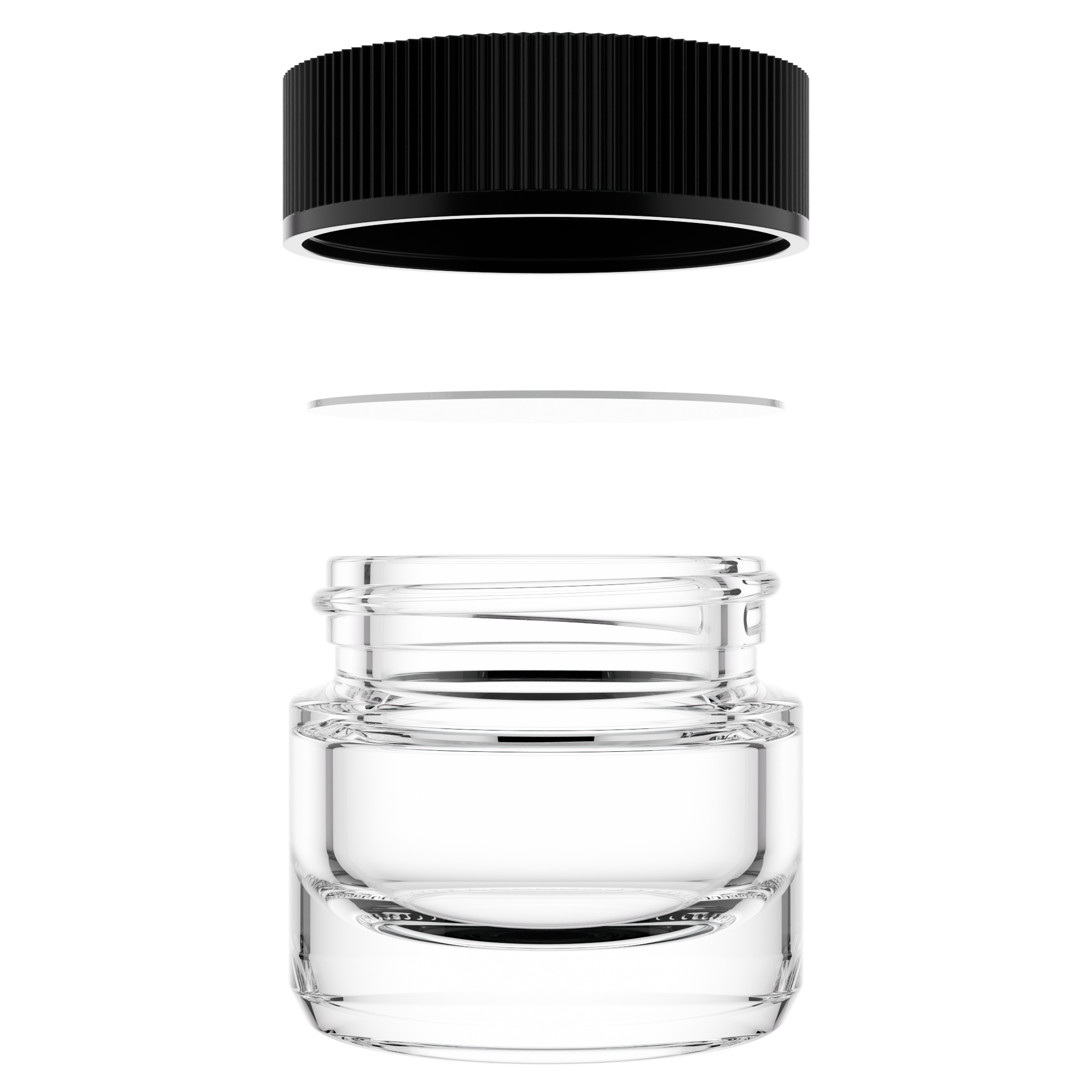5ML Clear Glass Concentrate Jar - Black Twist Cap (250 qty.)