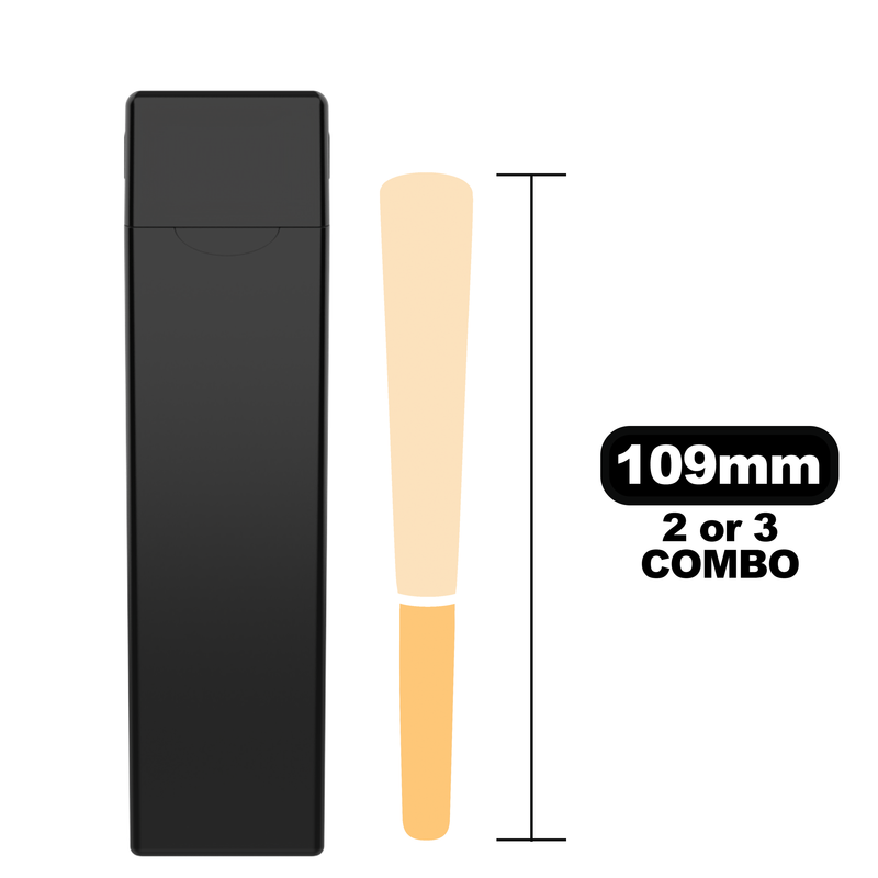 Premium 116 MM Black Pre Roll Packaging Box - Pinch N Flip (200 qty.)