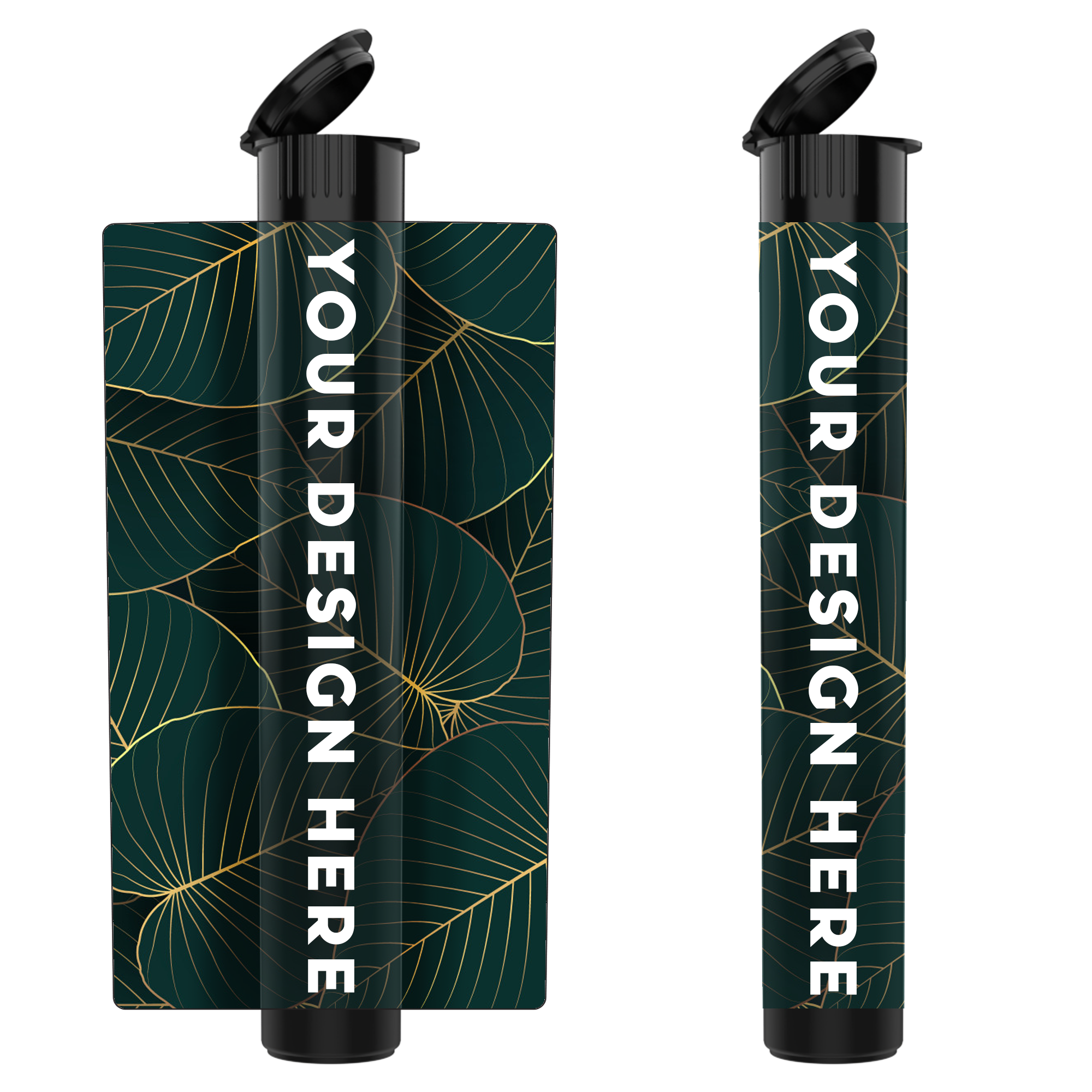 116mm Pop Top Pre Roll CR Tube Premium Custom Labels (2,500 qty.) - USA MADE - Dragon Chewer