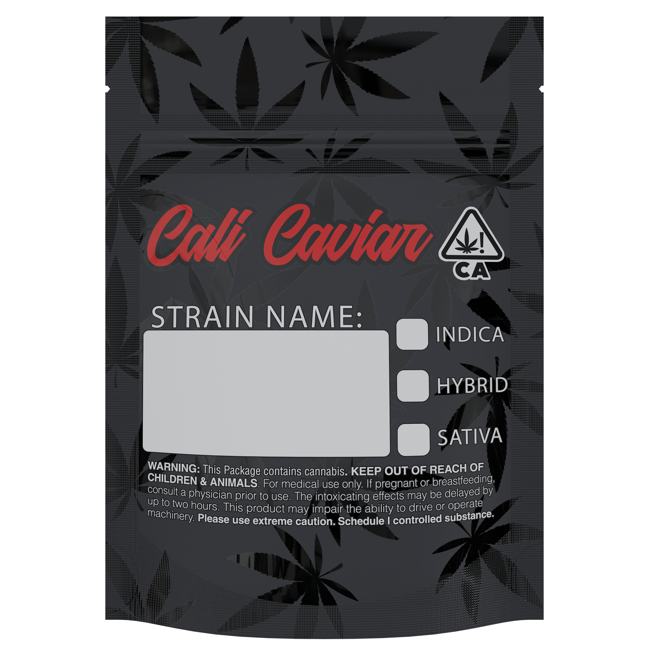 1/8th 3.5g 8th Madness Cali Caviar Red Designer Custom Printed Mylar Bags (100 qty.) - Dragon Chewer