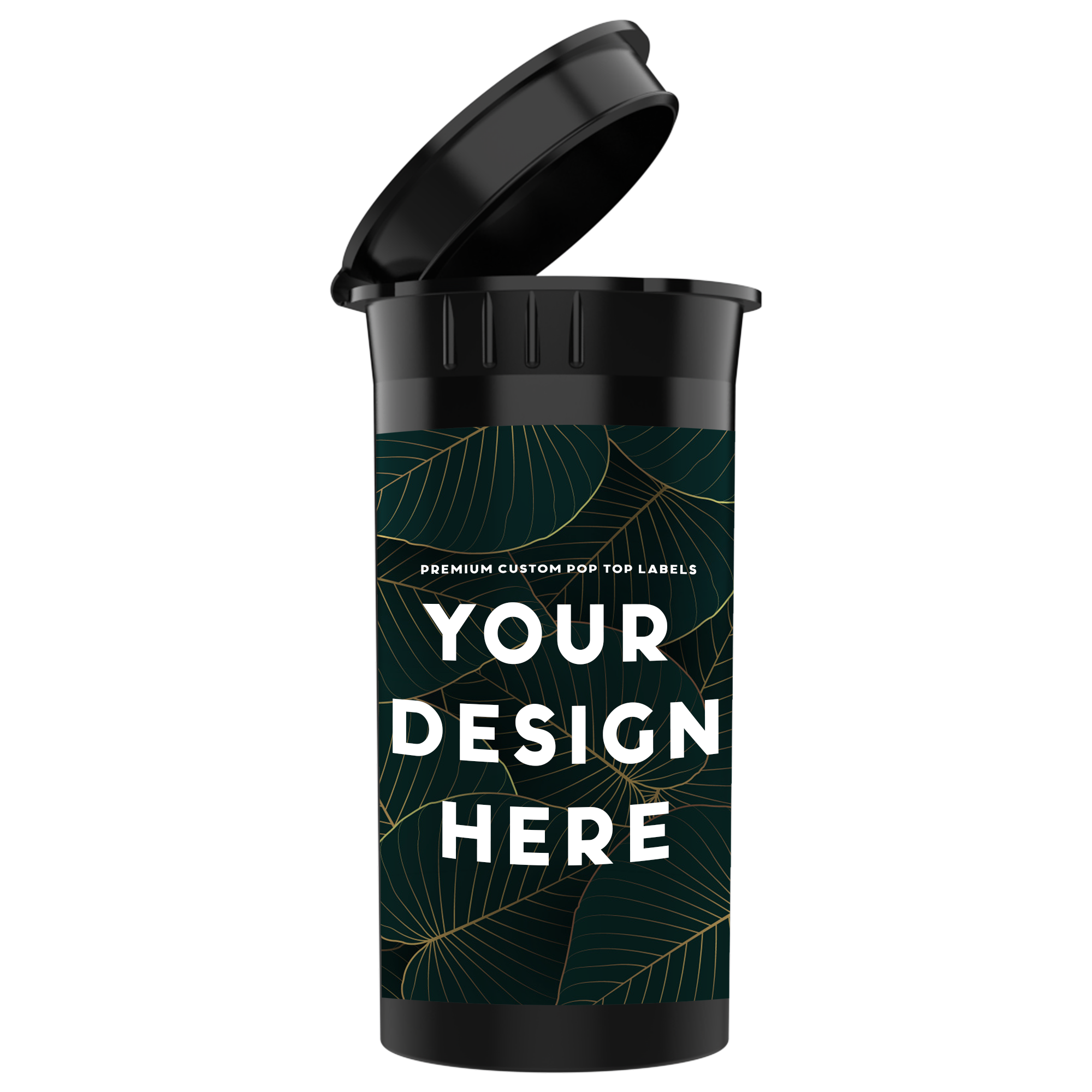 13 Dram Pop Top CR Container Premium Custom Labels (2,500 qty.) - USA MADE - Dragon Chewer