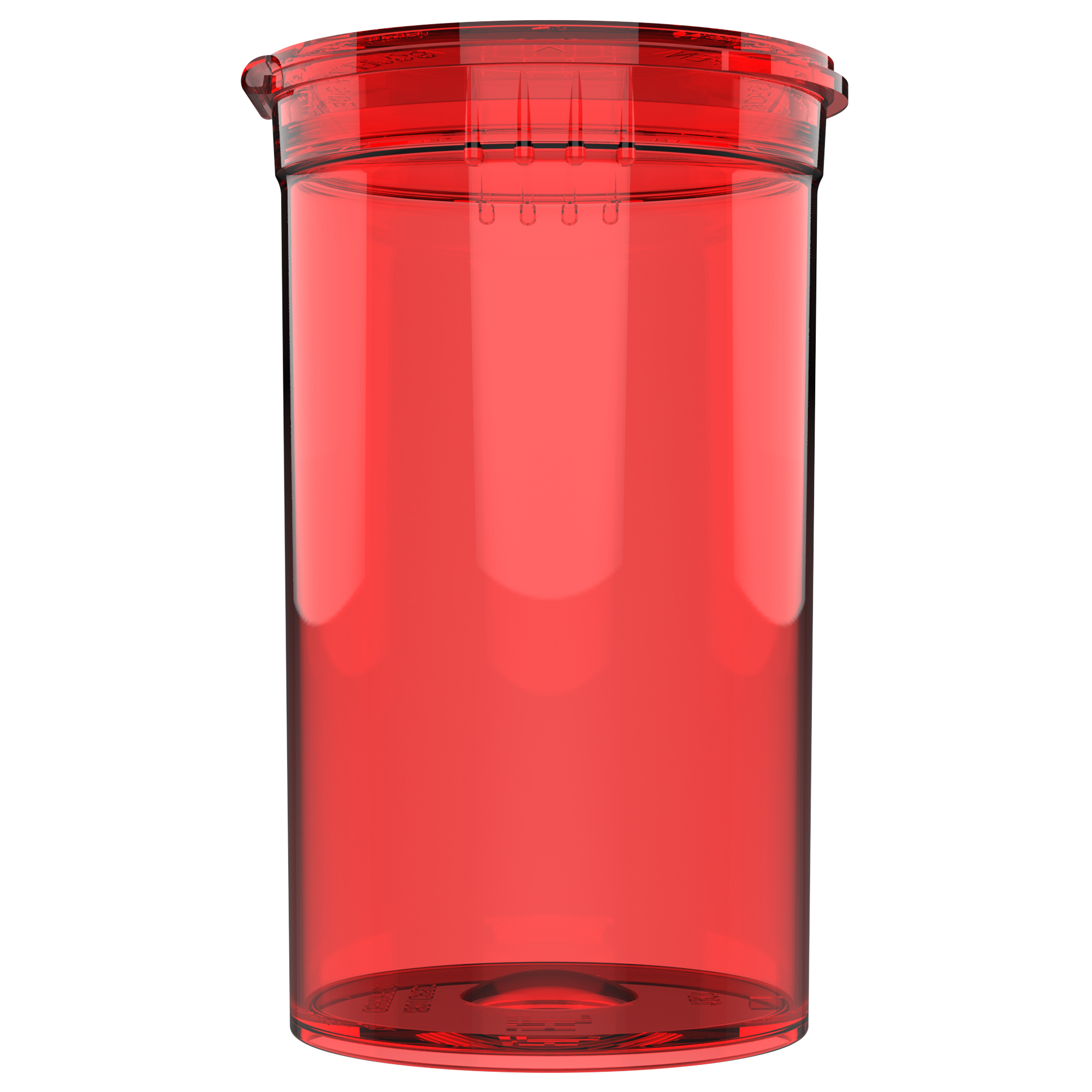 19 Dram Translucent Red Child Resistant Pop Top Bottles (225 qty.) - Dragon Chewer