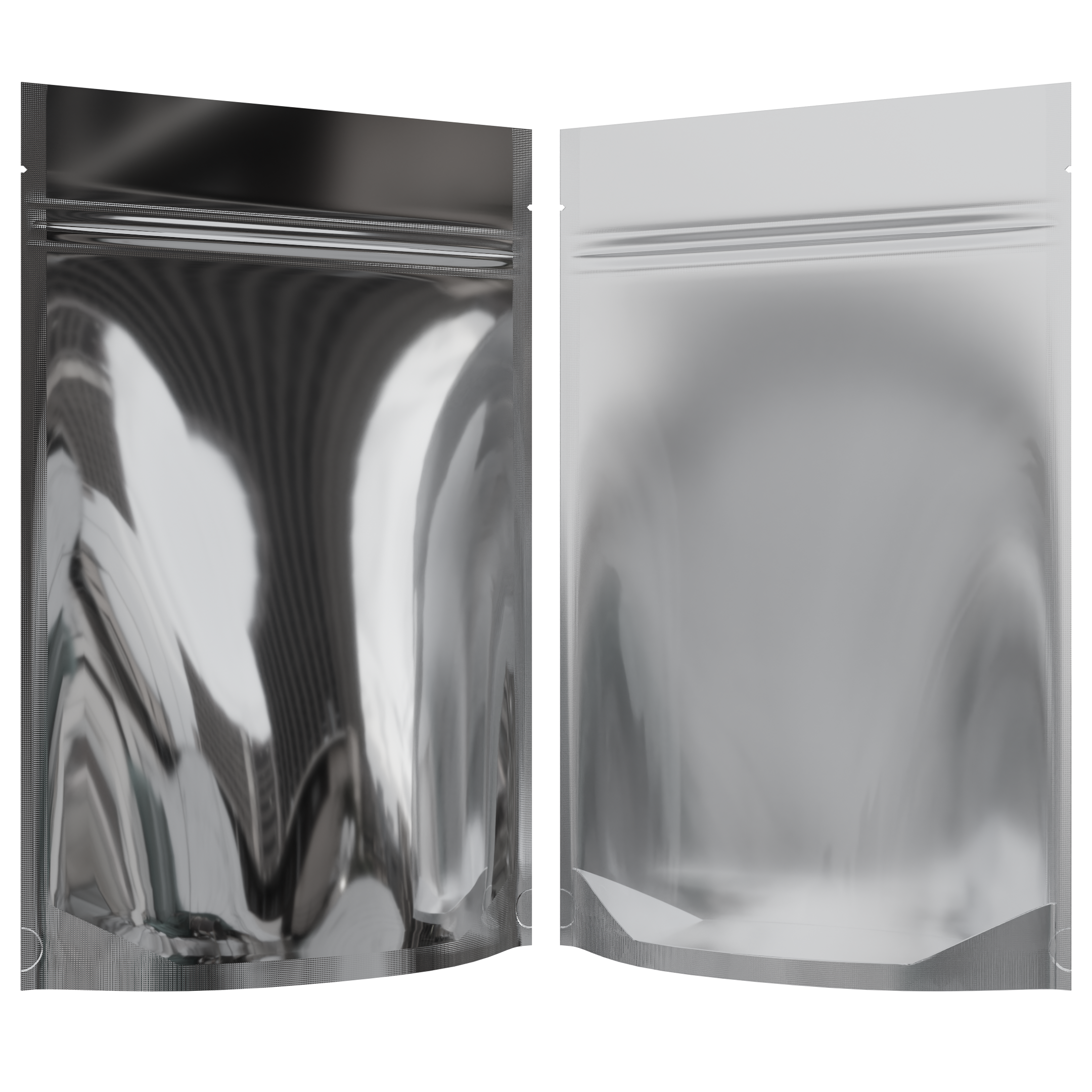 Gloss Silver Vista Clear Translucent Transparent Dragon Chewer 28g ounce smell proof mylar bags by HIGHLOCK. Best thick wholesale bulk dispensary custom child resistant packaging 420 barrier bags tamper evident resealable large food storage near me nearby