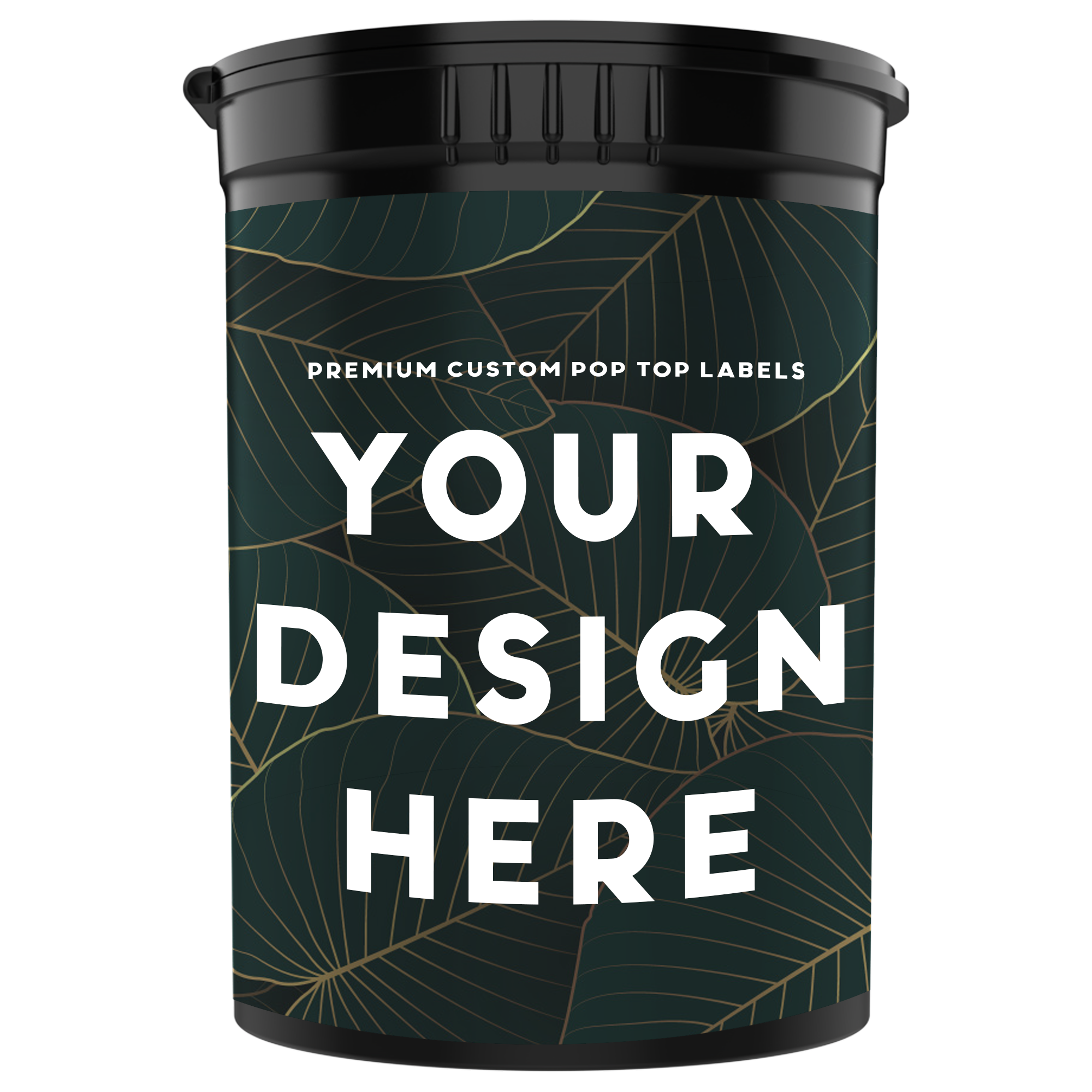 30 Dram Pop Top CR Container Premium Custom Labels (2,500 qty.) - USA MADE - Dragon Chewer