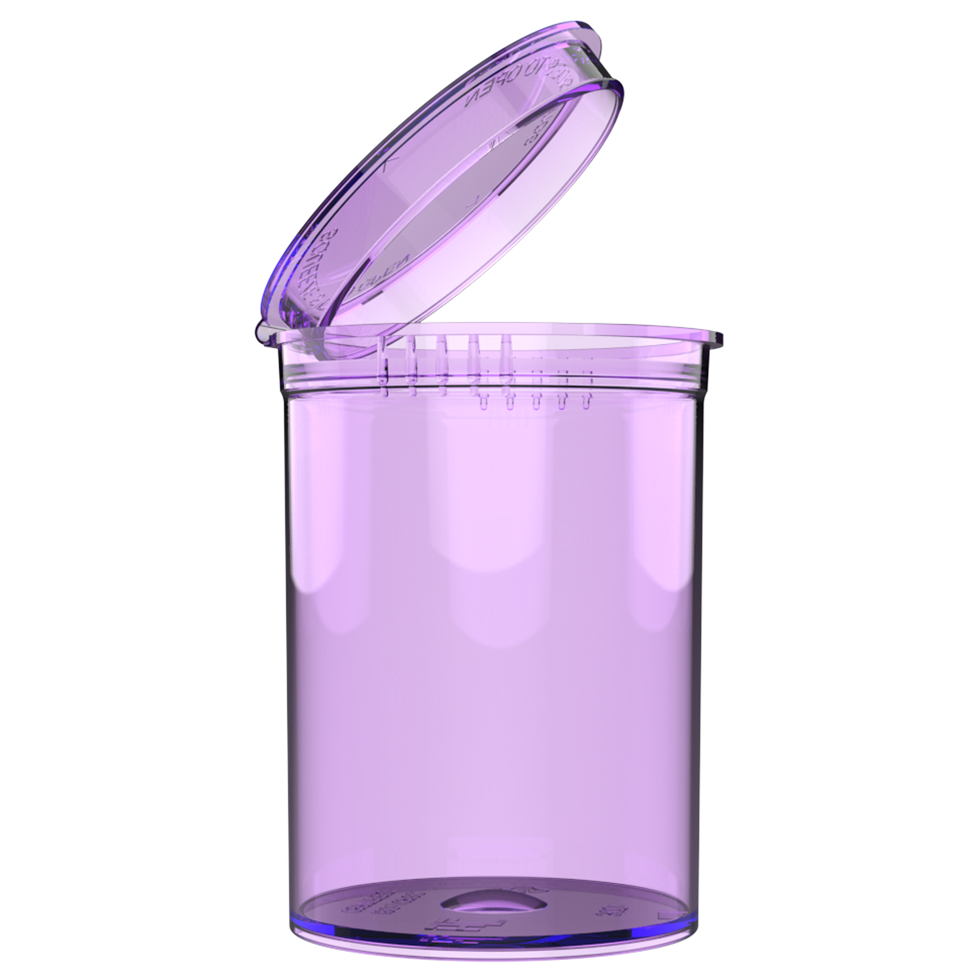 30 Dram Translucent Purple Child Resistant Pop Top Bottles (160 qty.) - Dragon Chewer