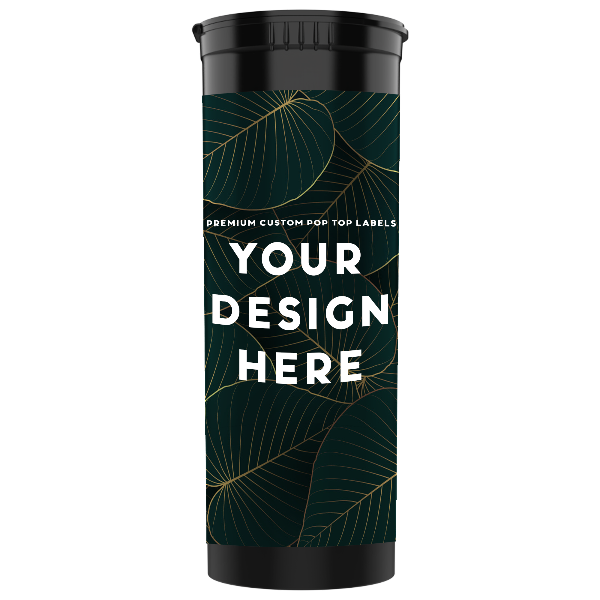 60 Dram Pop Top CR Container Premium Custom Labels (2,500 qty.) - USA MADE - Dragon Chewer