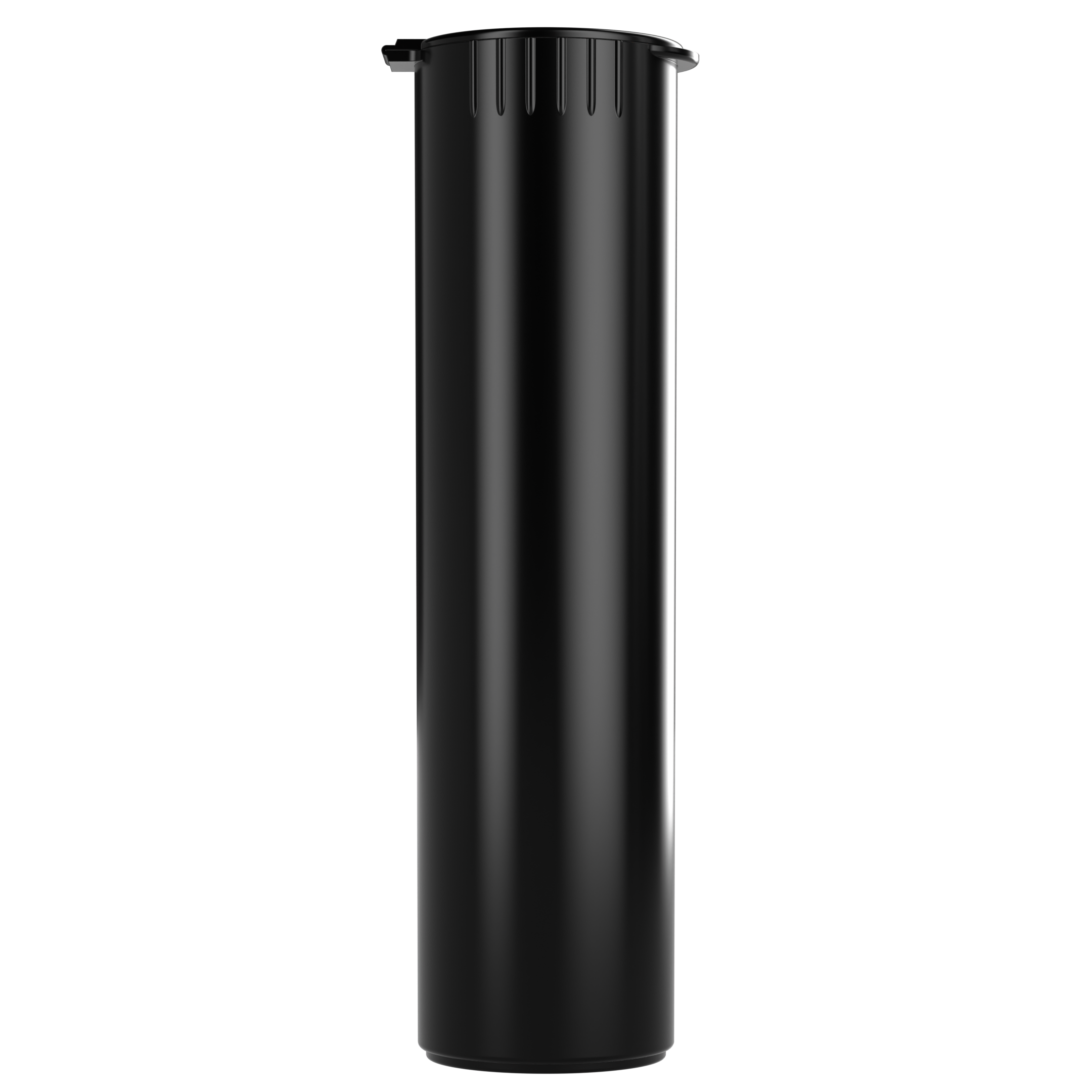 80mm Wide Black Pop Top Pre Roll Child Resistant Tubes - OPEN LID (600 qty.)