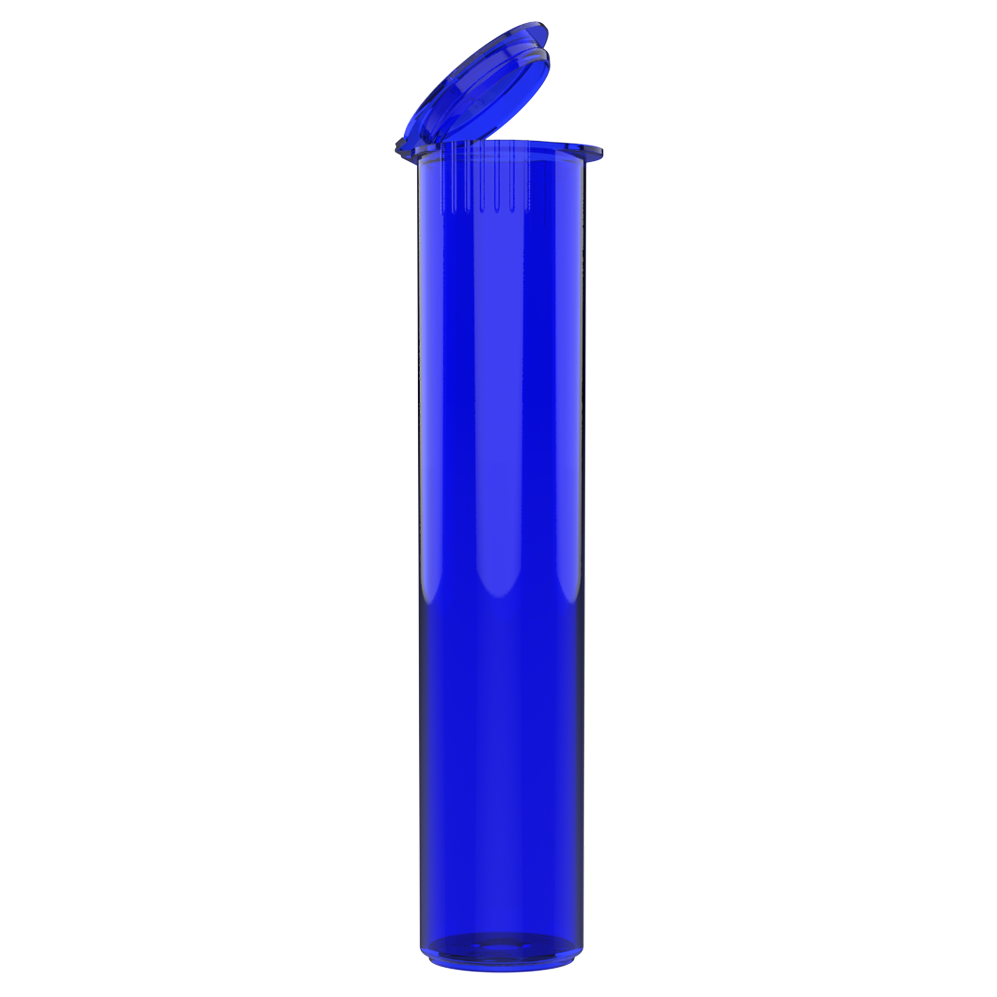92mm Translucent Blue Pop Top Pre Roll Child Resistant Tubes - (700 qty.) - Dragon Chewer
