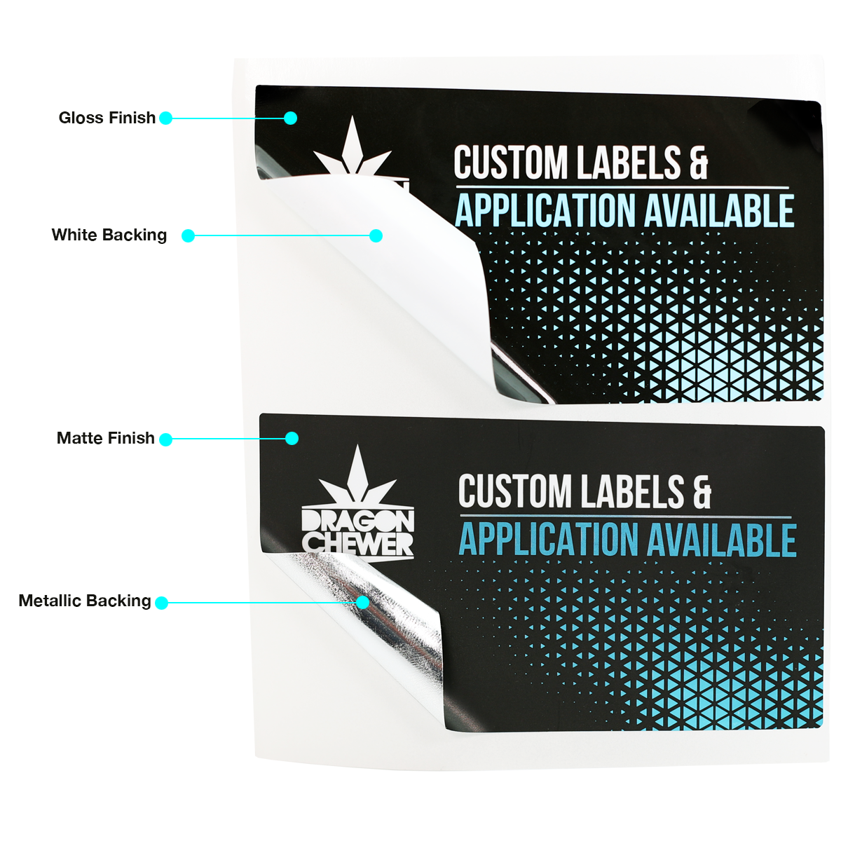 80mm Pop Top Pre Roll CR Tube Premium Custom Labels (2,500 qty.) - USA MADE - Dragon Chewer