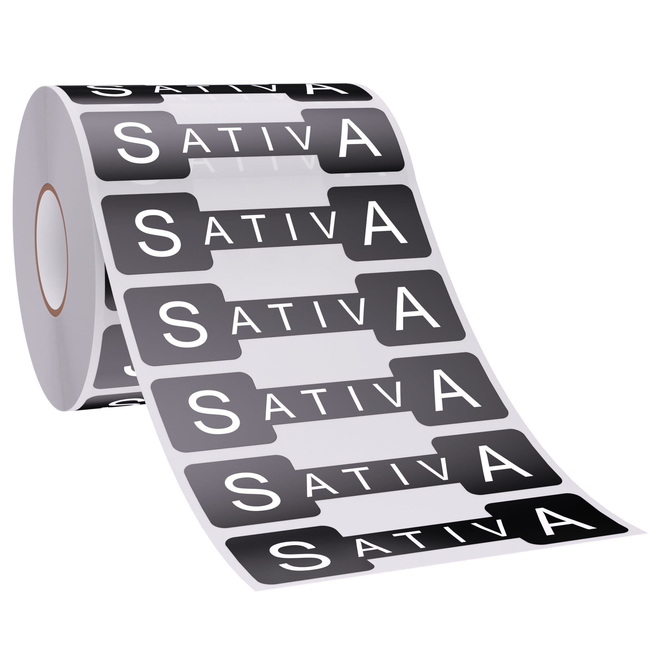 Black Tamper Evident Universal Marijuana Strain Labels - Sativa (1,000 qty.)