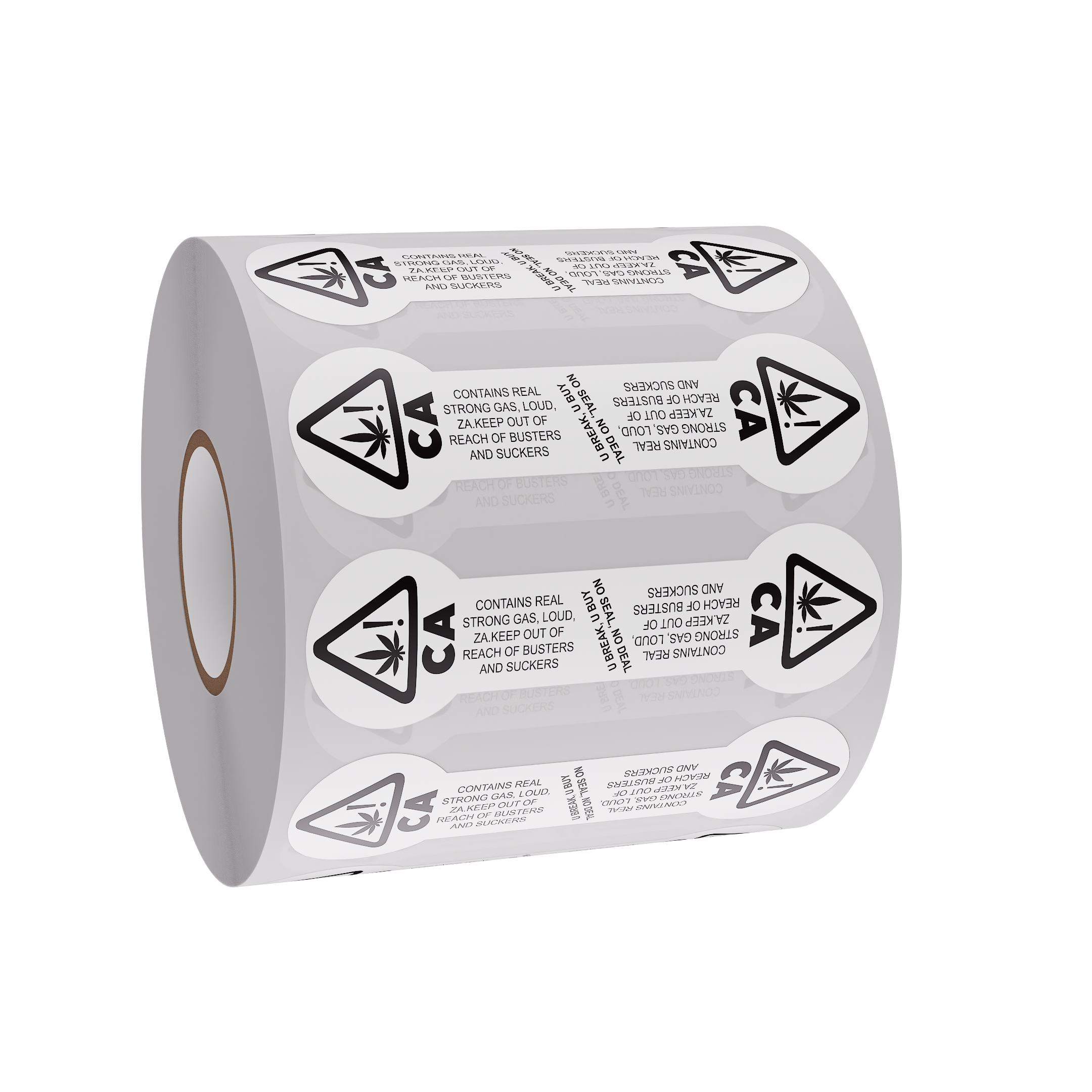 California Tamper Evident Universal THC ! Marijuana Symbol Labels (1,000 qty.)