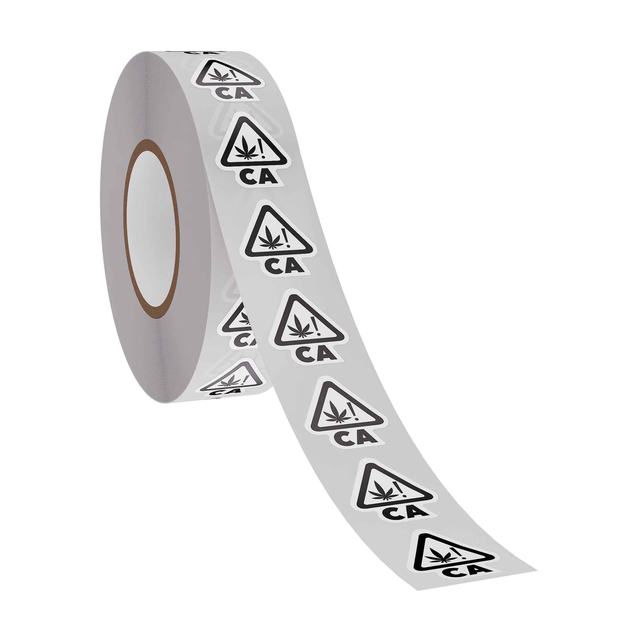 California Die Cut White Universal THC ! Marijuana Symbol Labels (1,000 qty.)