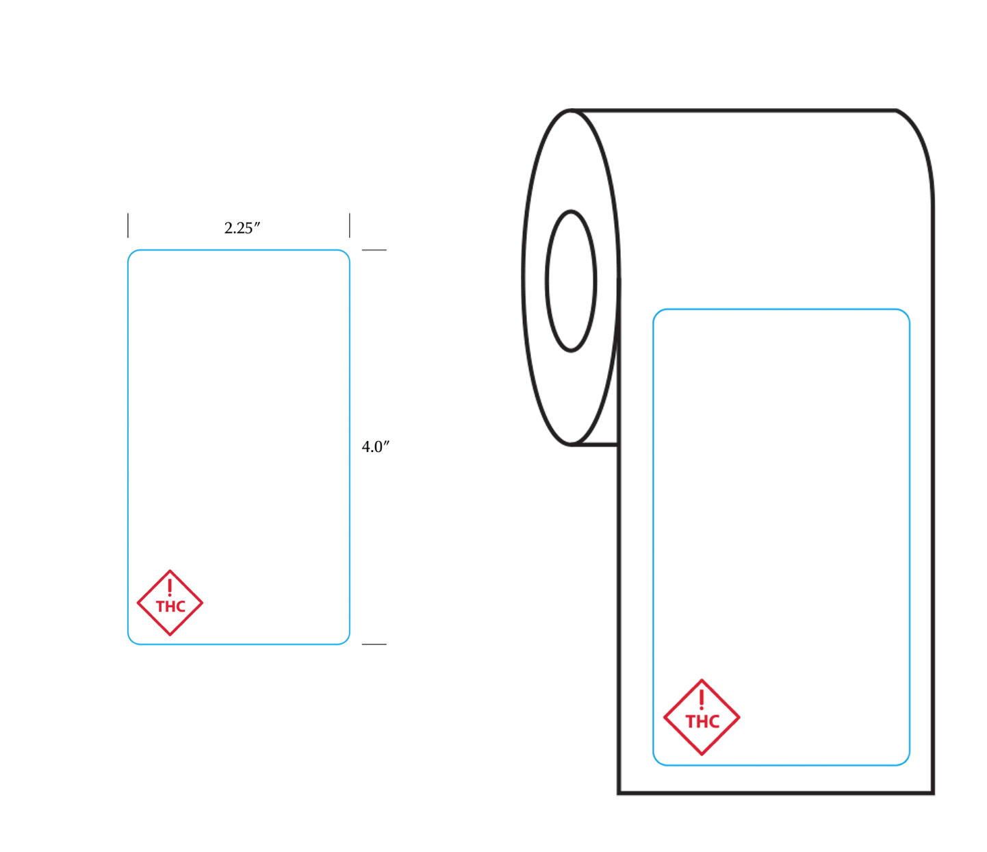 Colorado & Florida Thermal Recreational THC Universal Symbol Labels - BioTrack / Greenbits Portrait (700 qty.) - Dragon Chewer