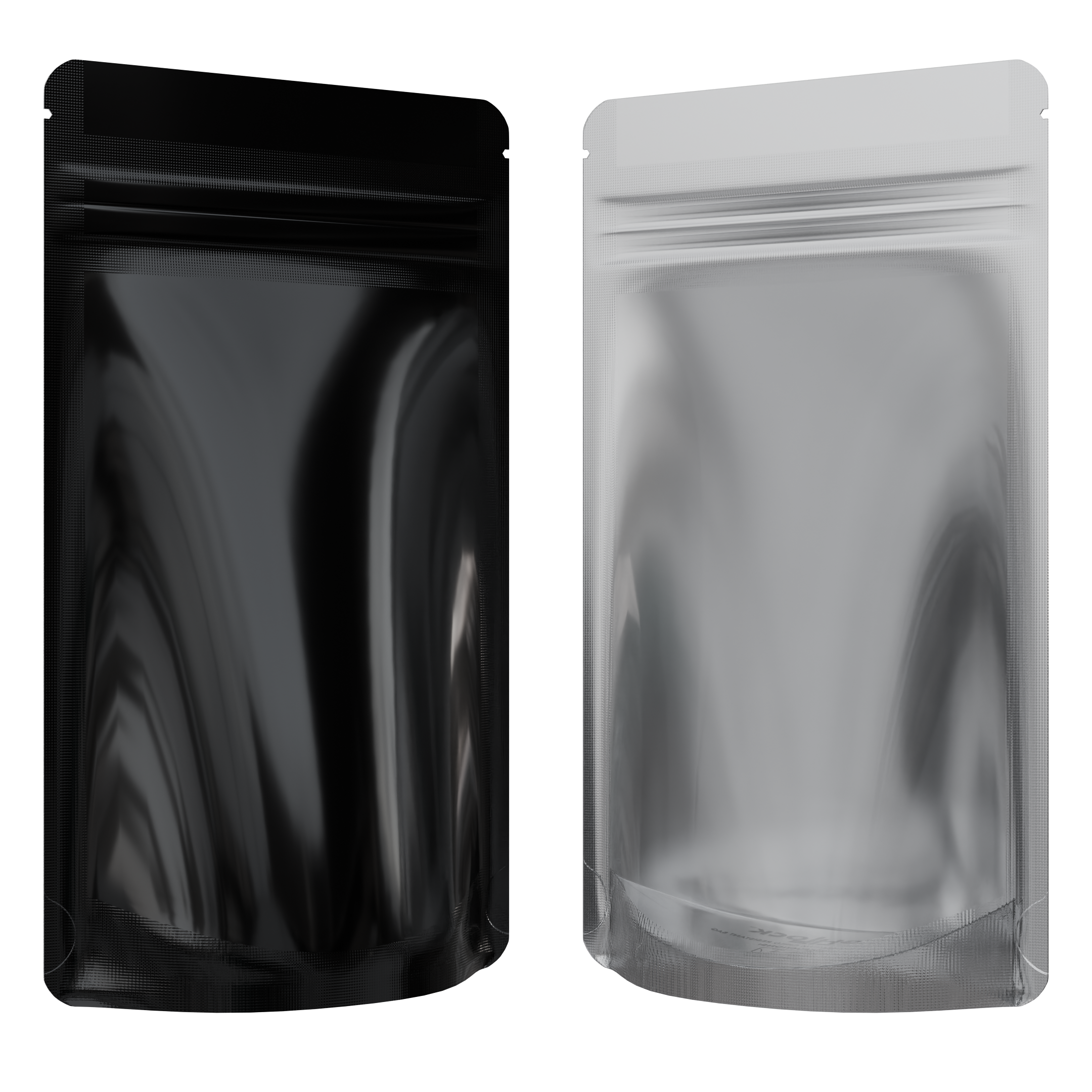 1/4th Ounce CR Exit Bags Gloss Black / Clear - Tear Notch Mylar Bags - Child Resistant - (1,000 qty.) - Dragon Chewer