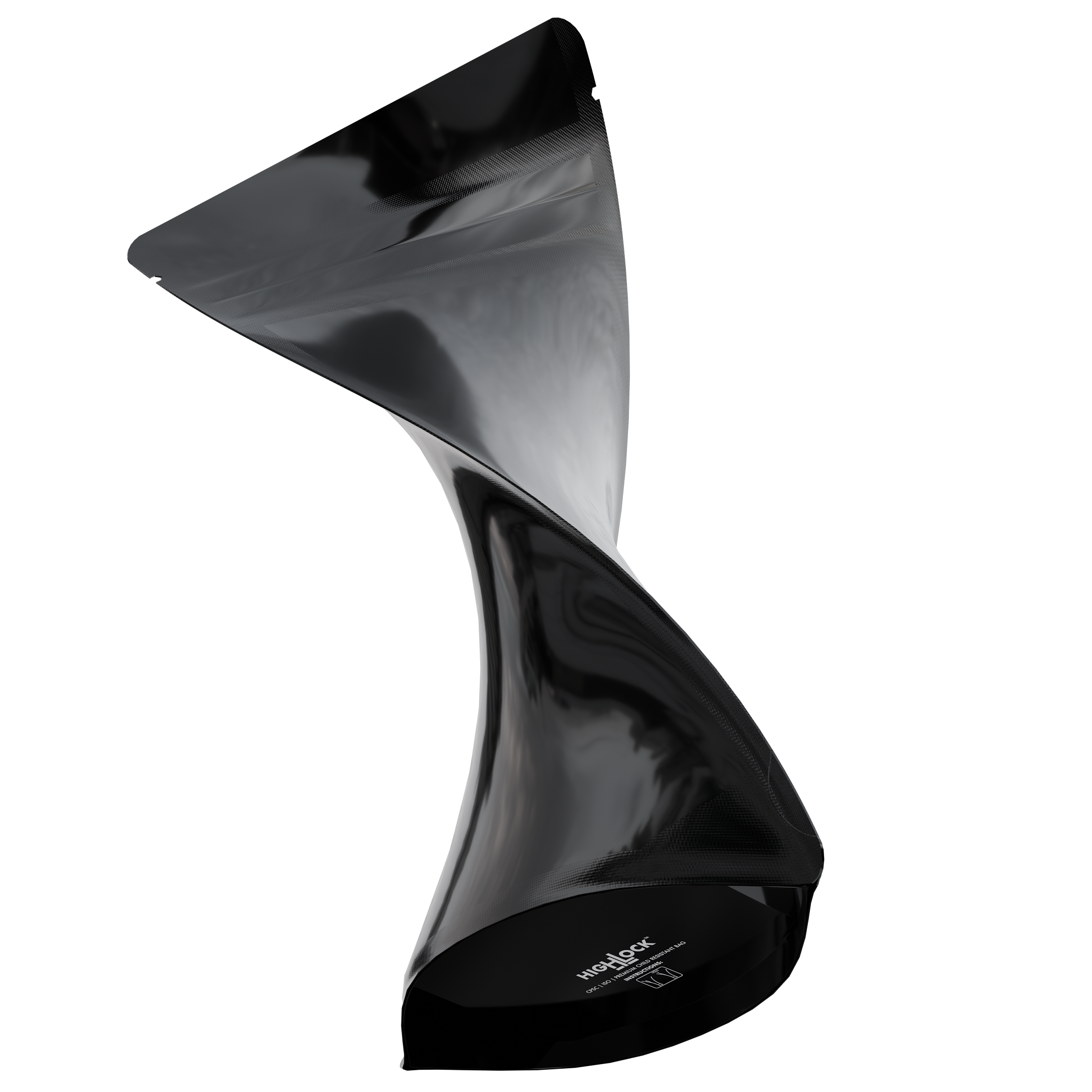 1/2 Ounce CR Exit Bags Gloss Black / Gloss Black - Tear Notch Mylar Bags - Child Resistant - (1,000 qty.) - Dragon Chewer