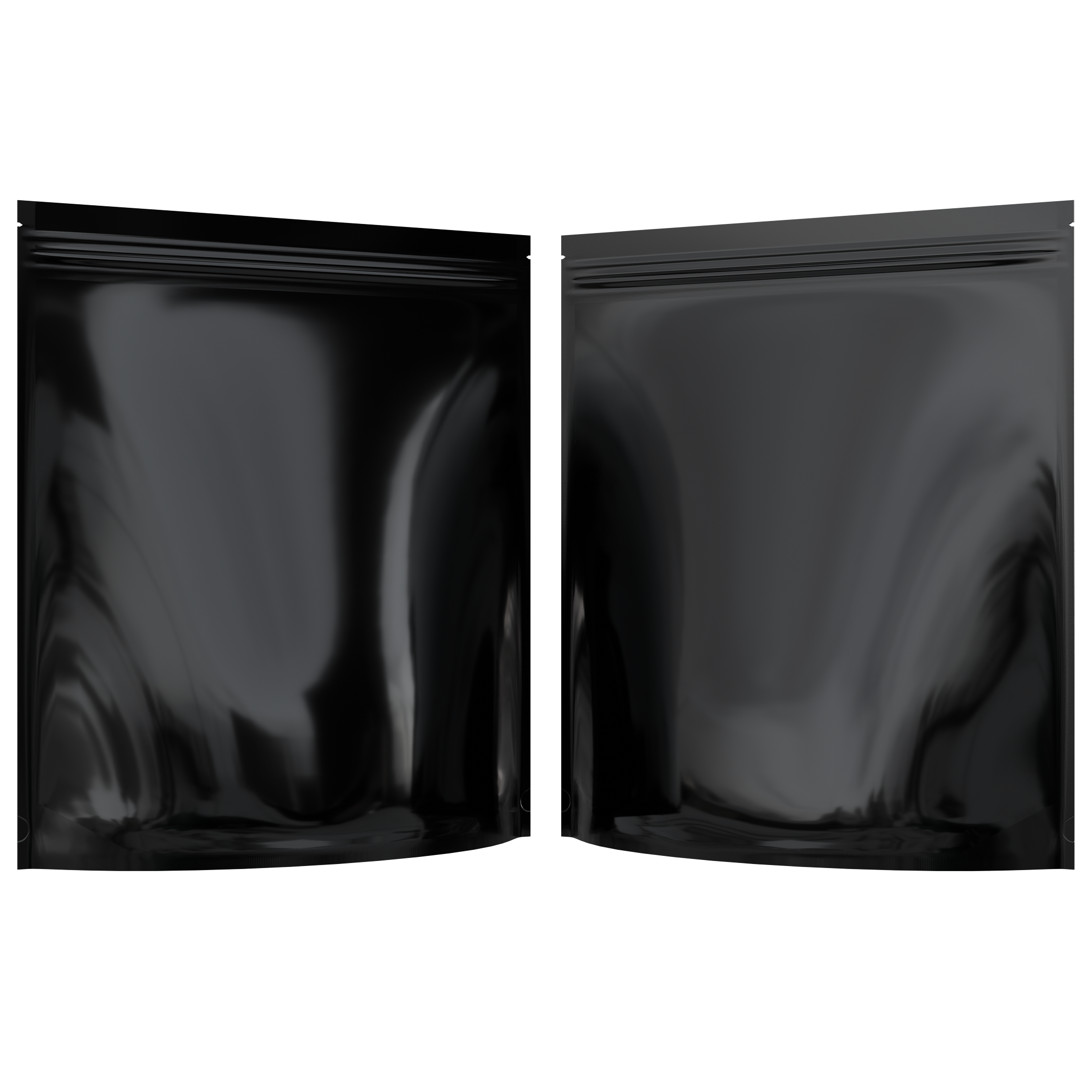 Gloss Black / Gloss Black 1 LB Grower Mylar Bags (10 qty.) - Dragon Chewer