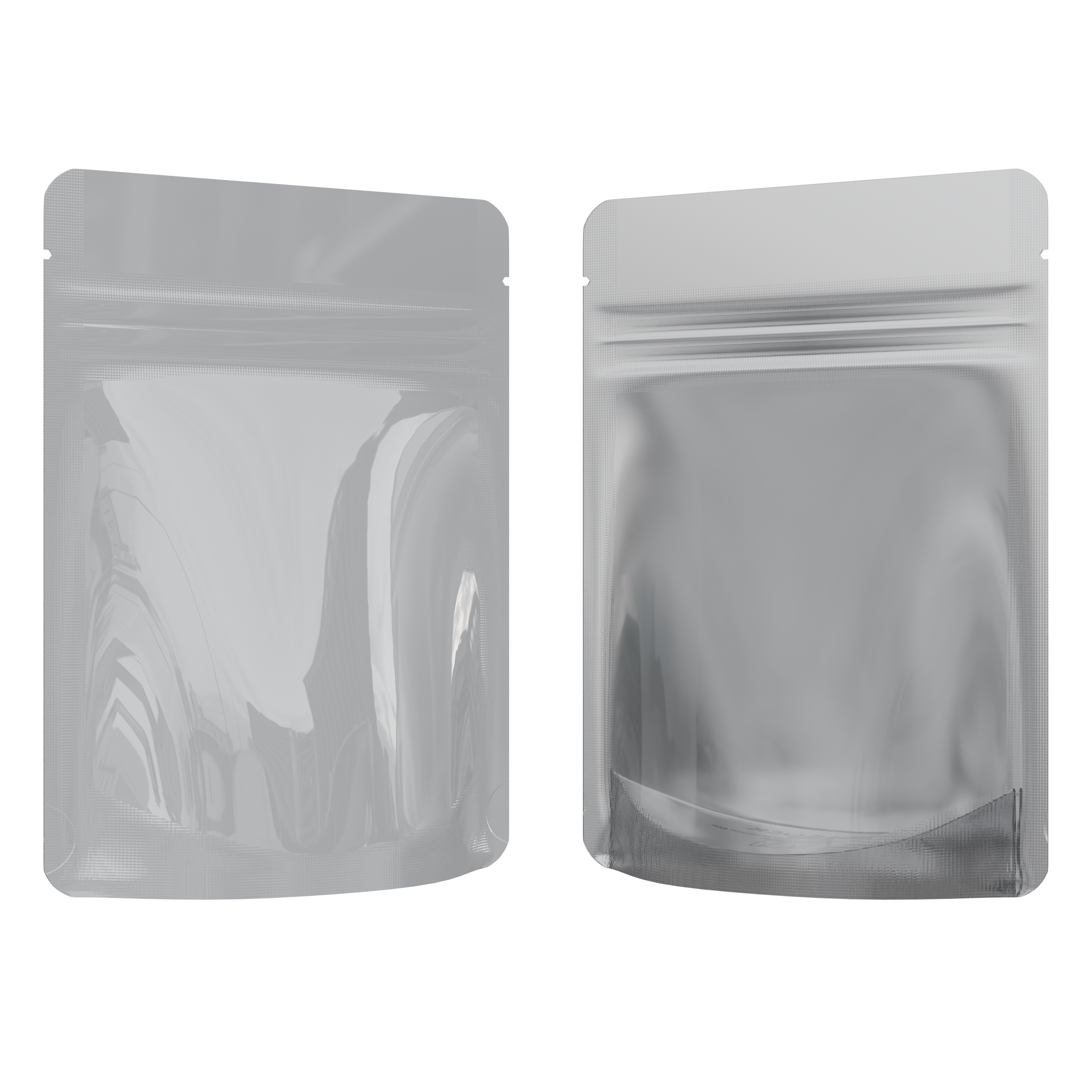 1/8th Ounce 3.5g CR Exit Bags Gloss White / Gloss Clear - Tear Notch Mylar Bags - Child Resistant - (1,000 qty.) - Dragon Chewer