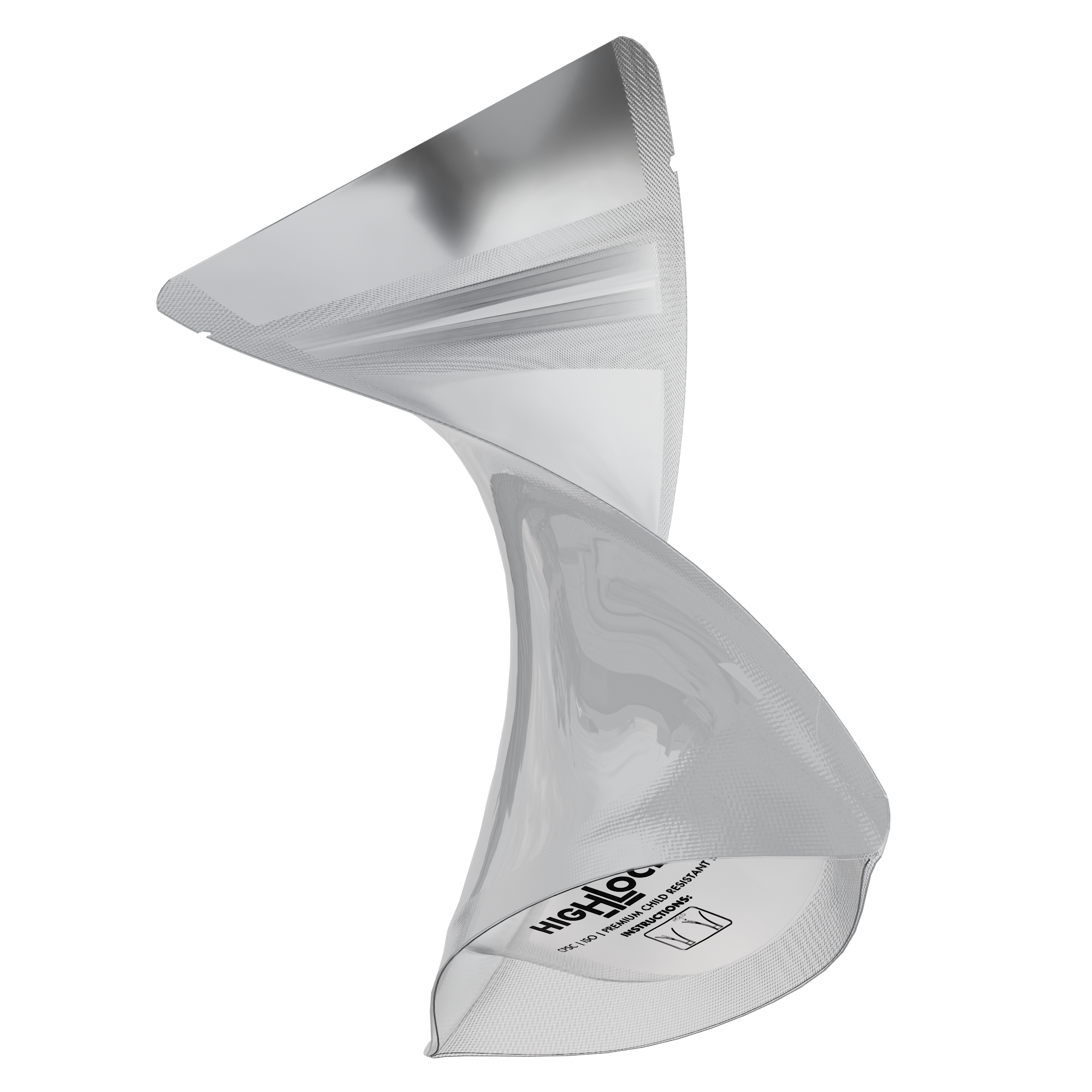 1/8th Ounce 3.5g CR Exit Bags Gloss White / Gloss Clear - Tear Notch Mylar Bags - Child Resistant - (1,000 qty.) - Dragon Chewer