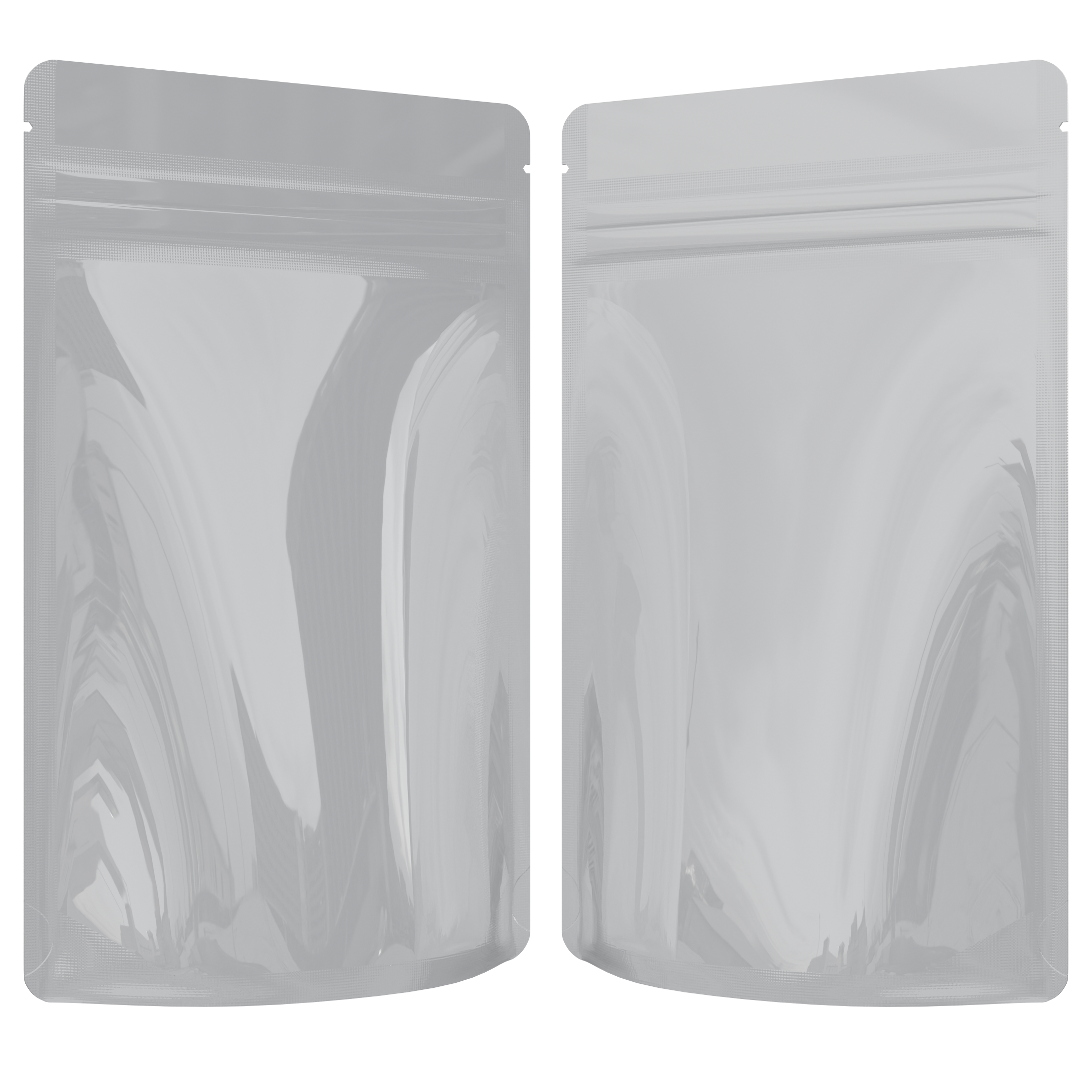 1/2 Ounce CR Exit Bags Gloss White / Gloss White - Tear Notch Mylar Bags - Child Resistant - (1,000 qty.) - Dragon Chewer