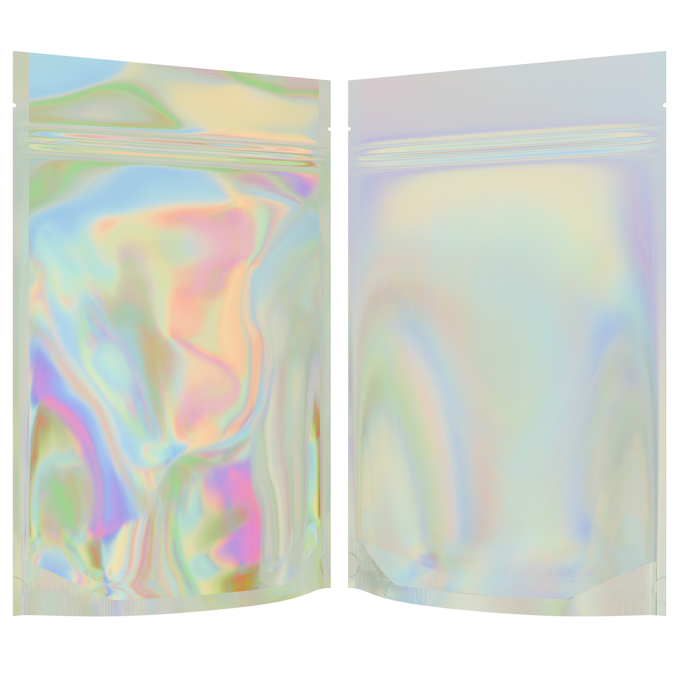 1 Ounce Gloss Holographic & Clear Mylar Bags - (100 qty.) - Dragon Chewer