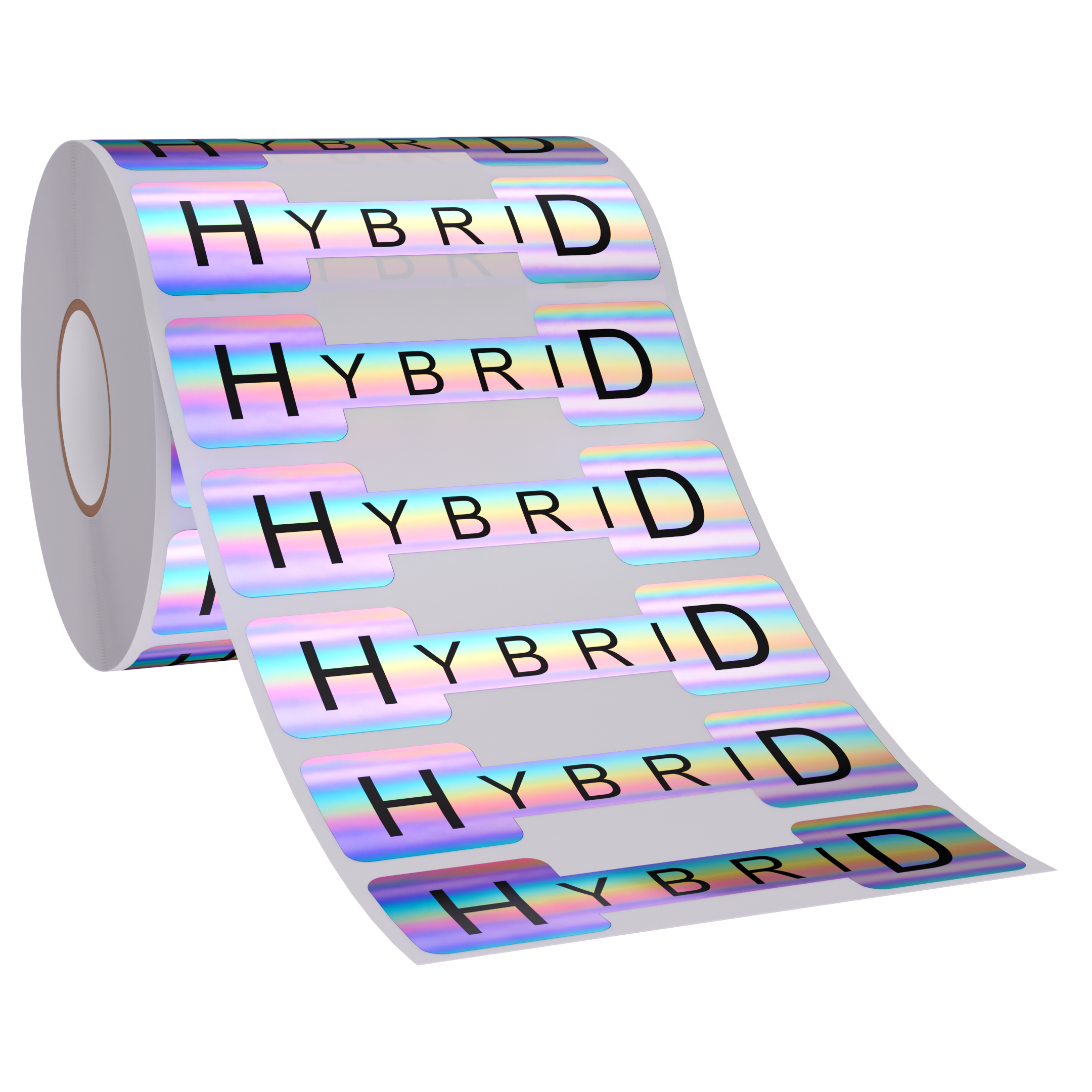 Holographic Silver Tamper Evident Universal Marijuana Strain Labels - Hybrid (1,000 qty.)