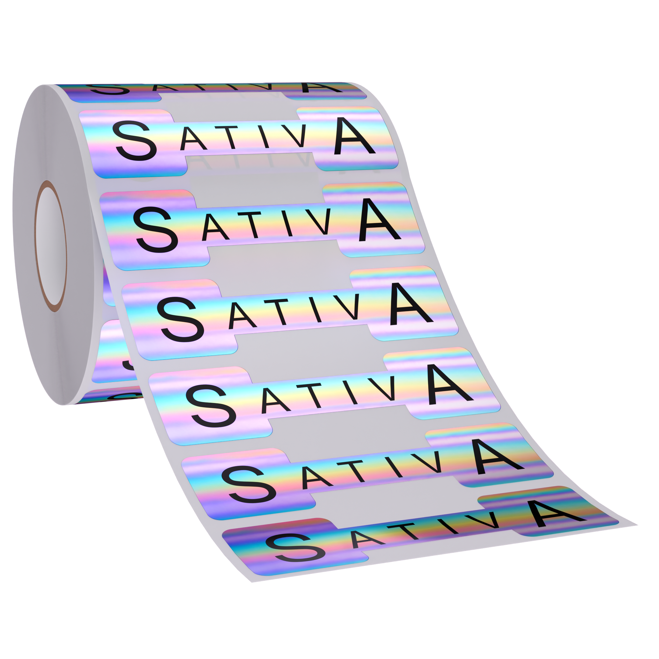 Holographic Silver Tamper Evident Universal Marijuana Strain Labels - Sativa (1,000 qty.)