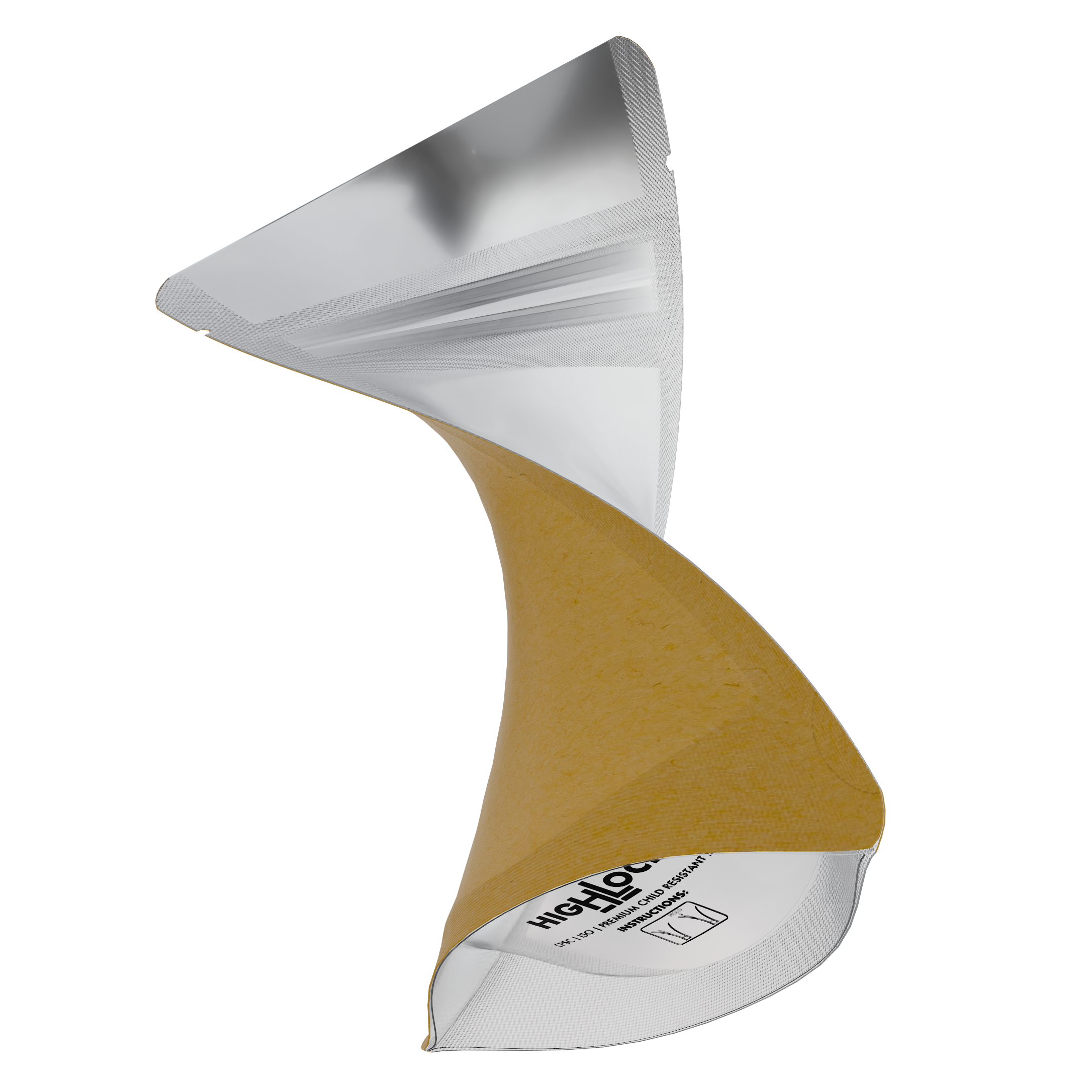 1/8th Ounce 3.5g CR Exit Bags Kraft / Clear - Tear Notch Mylar Bags - Child Resistant - (1,000 qty.) - Dragon Chewer