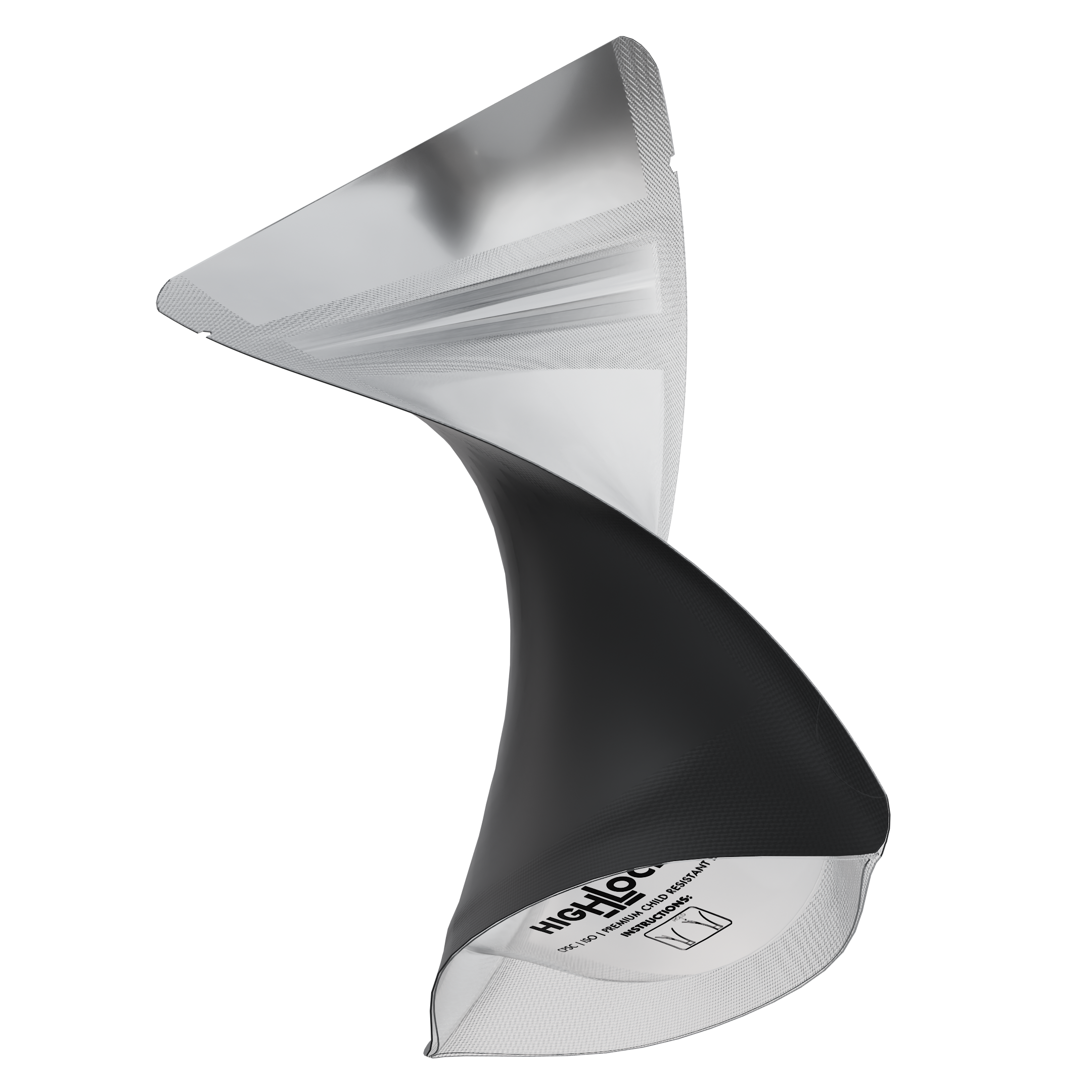 1/8th Ounce 3.5g CR Exit Bags Matte Black / Gloss Clear - Tear Notch Mylar Bags - Child Resistant - (1,000 qty.) - Dragon Chewer