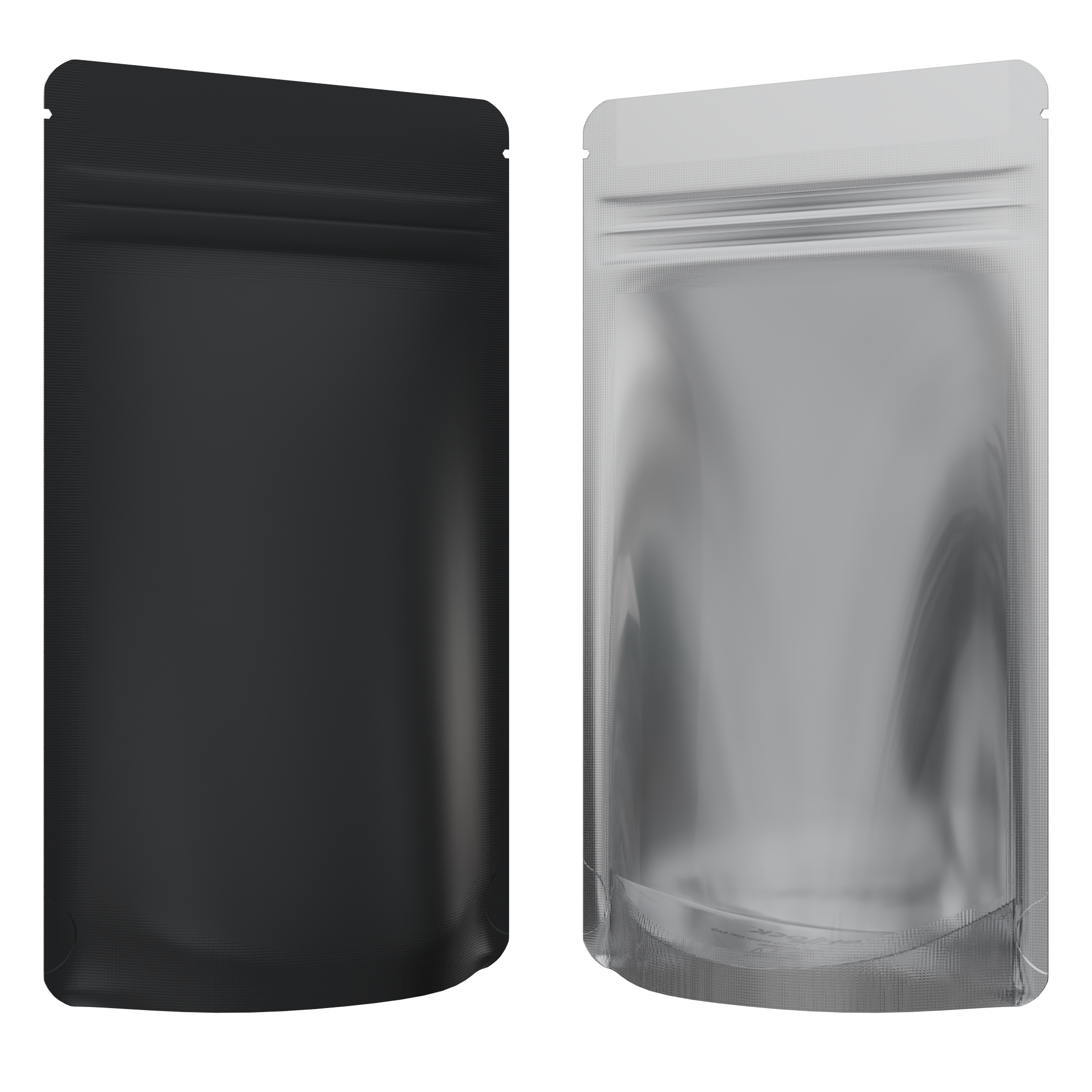 1/4th Ounce CR Exit Bags Matte Black / Gloss Clear - Tear Notch Mylar Bags - Child Resistant - (1,000 qty.) - Dragon Chewer