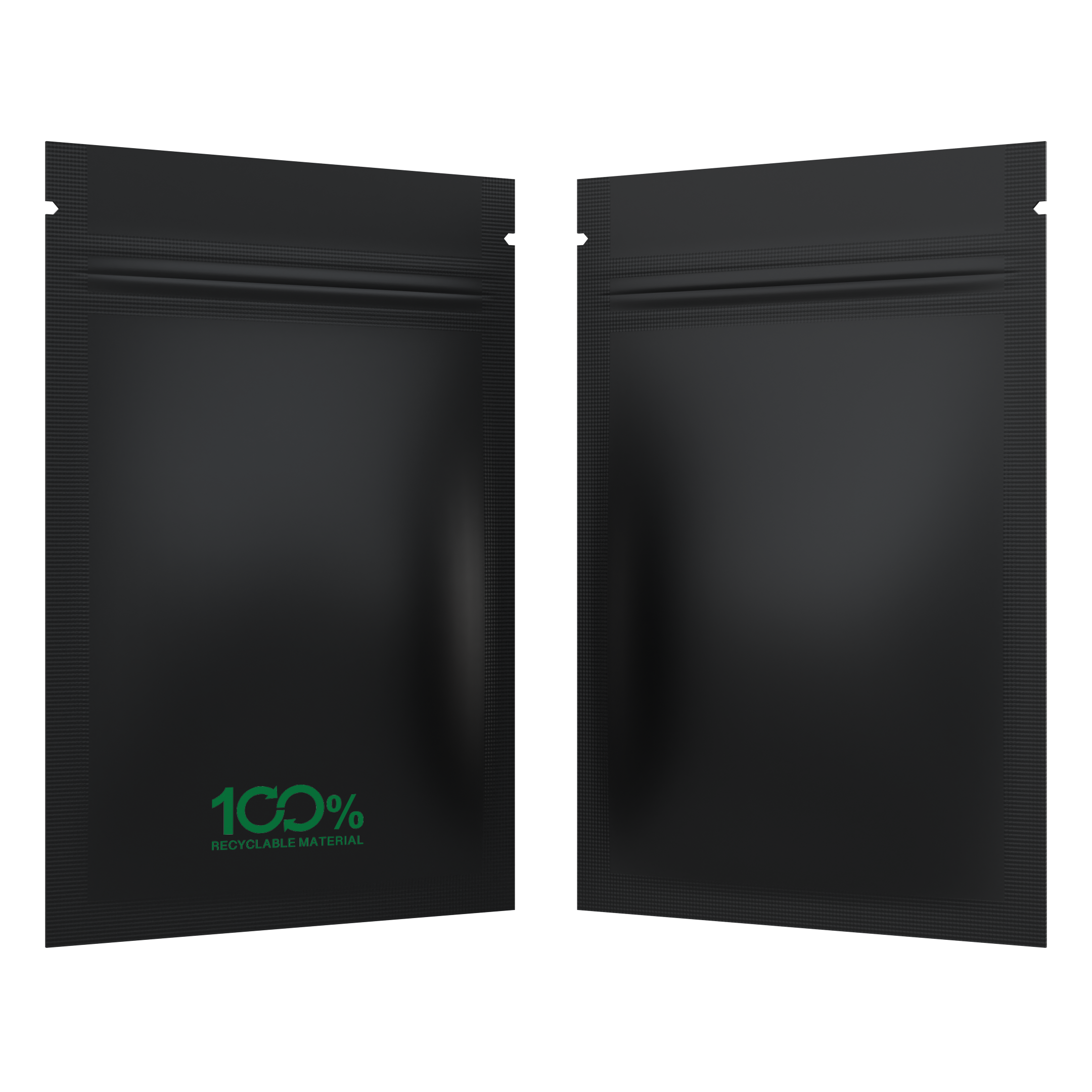 1 Gram Matte Black & Matte Black Mylar Bags - 100% Recyclable (1000 qty.) - Dragon Chewer