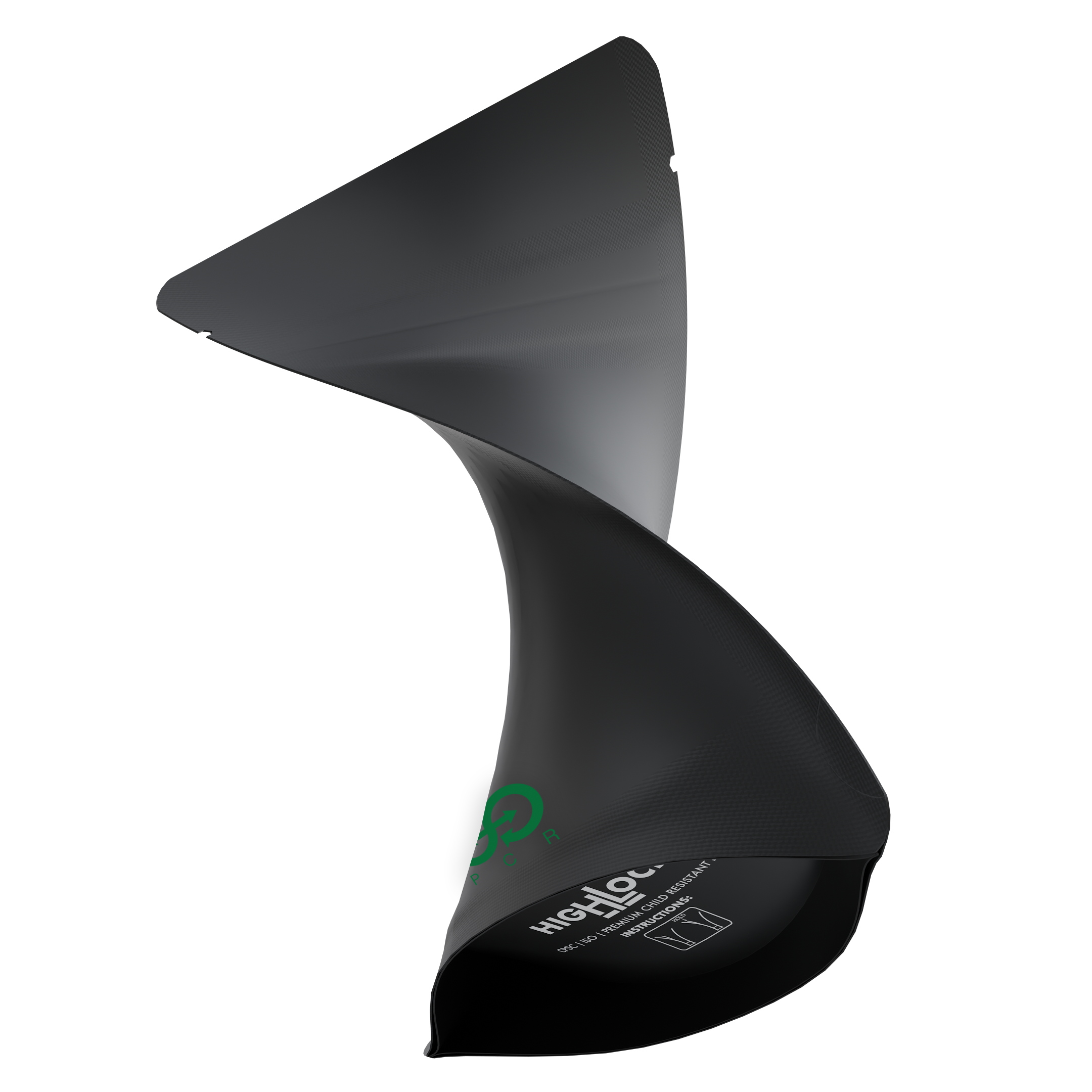 1/8th Ounce 3.5g CR Exit Bags Matte Black / Matte Black - PCR Mylar Bags - Child Resistant - (1,000 qty.) - Dragon Chewer