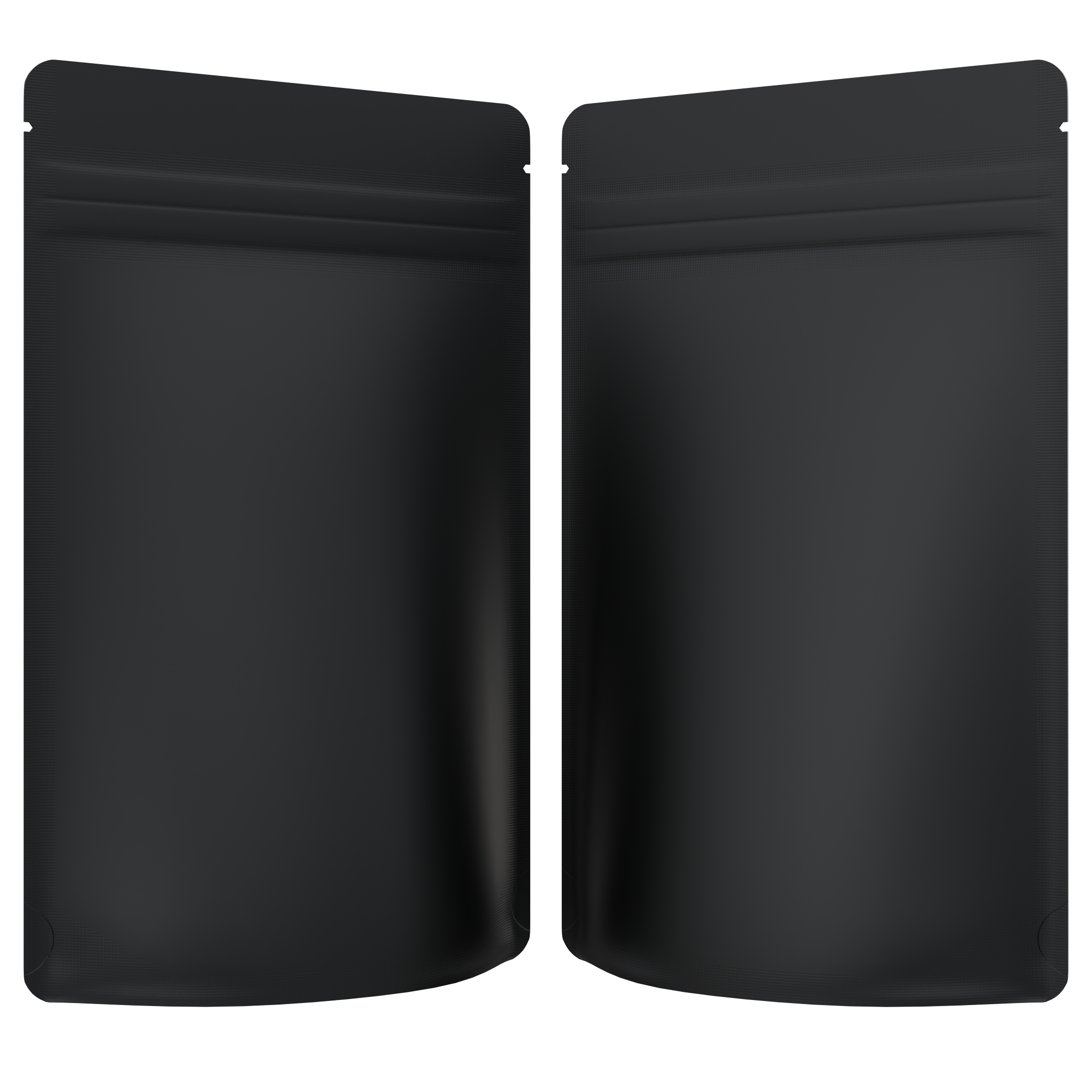 1/2 Ounce CR Exit Bags Matte Black / Matte Black - Tear Notch Mylar Bags - Child Resistant - (1,000 qty.) - Dragon Chewer